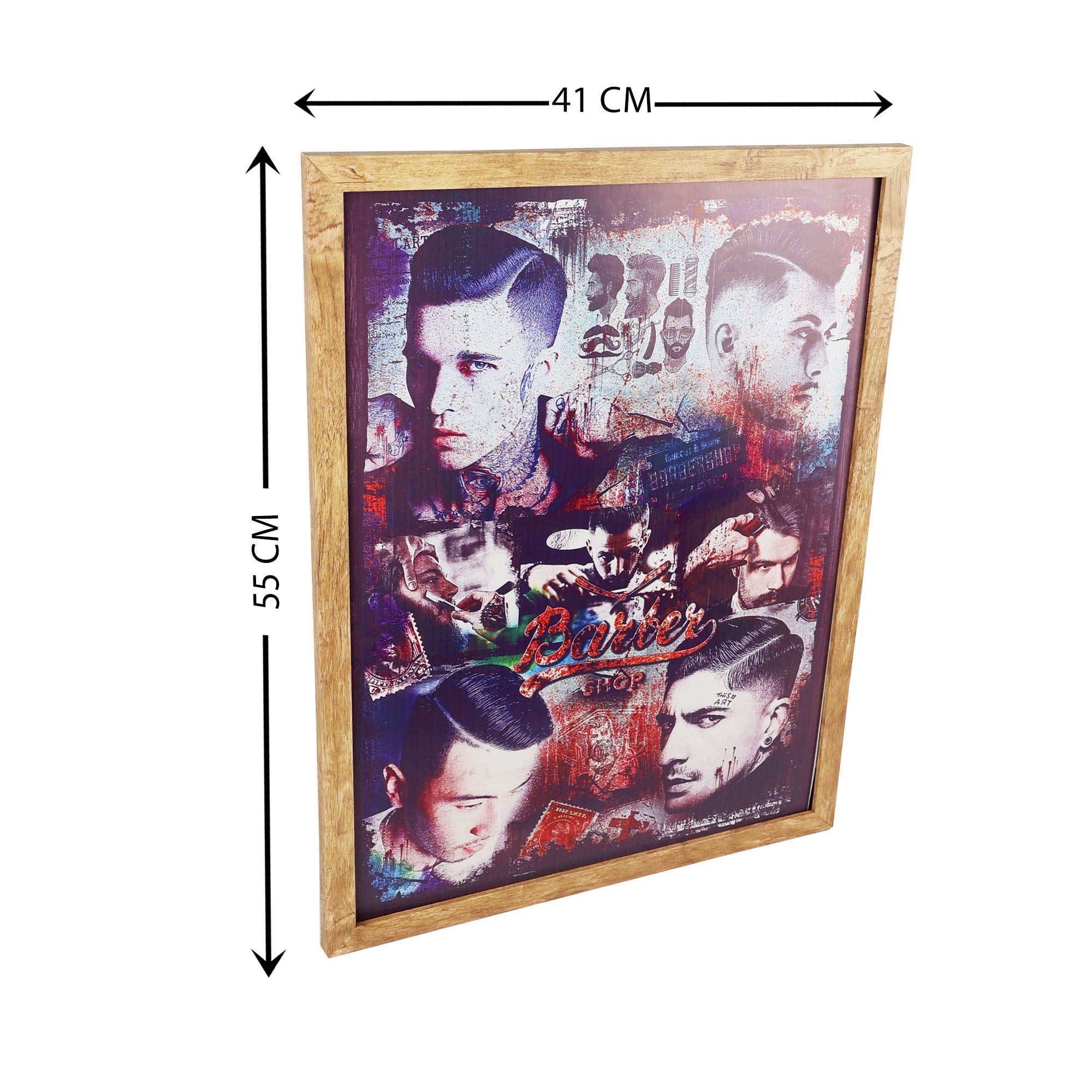 Eson - Barbershop Wall Art Classic Shave & Haircut Framed Poster