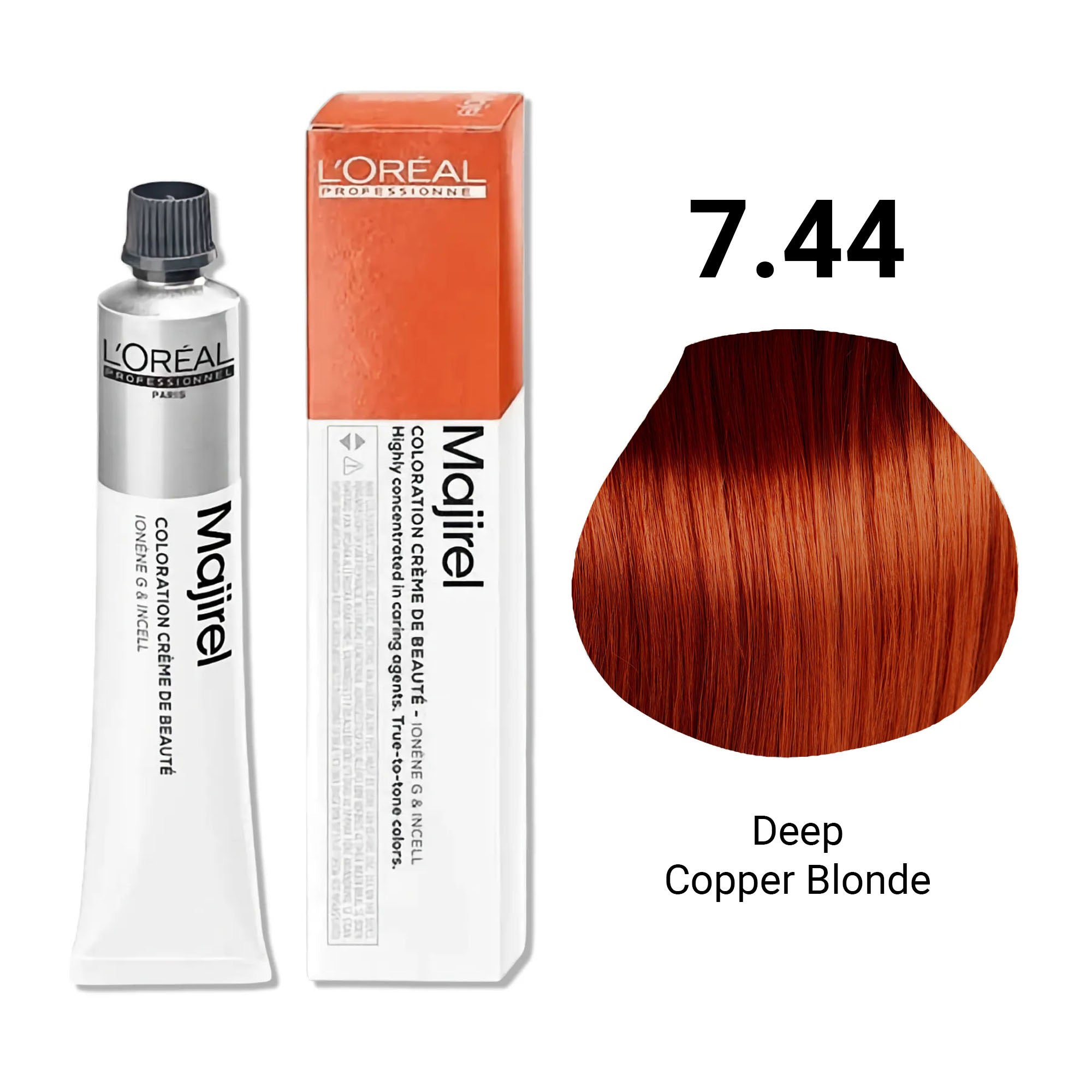 Loreal Professionnel - Majirel Permanent Hair Colour 7.44 Deep Copper Blonde 50ml