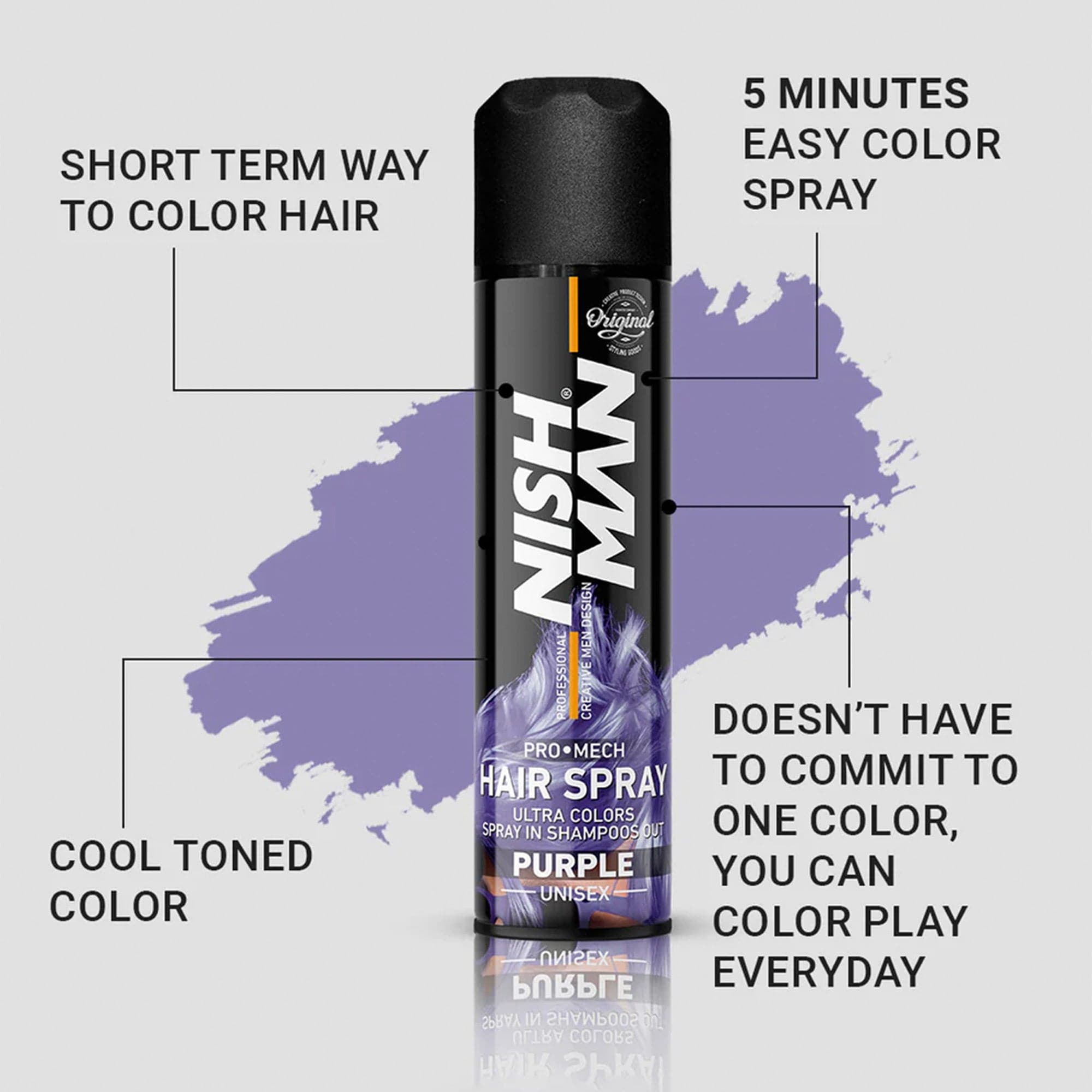 Nishman - Temporary Hair Colour Spray Purple 150ml