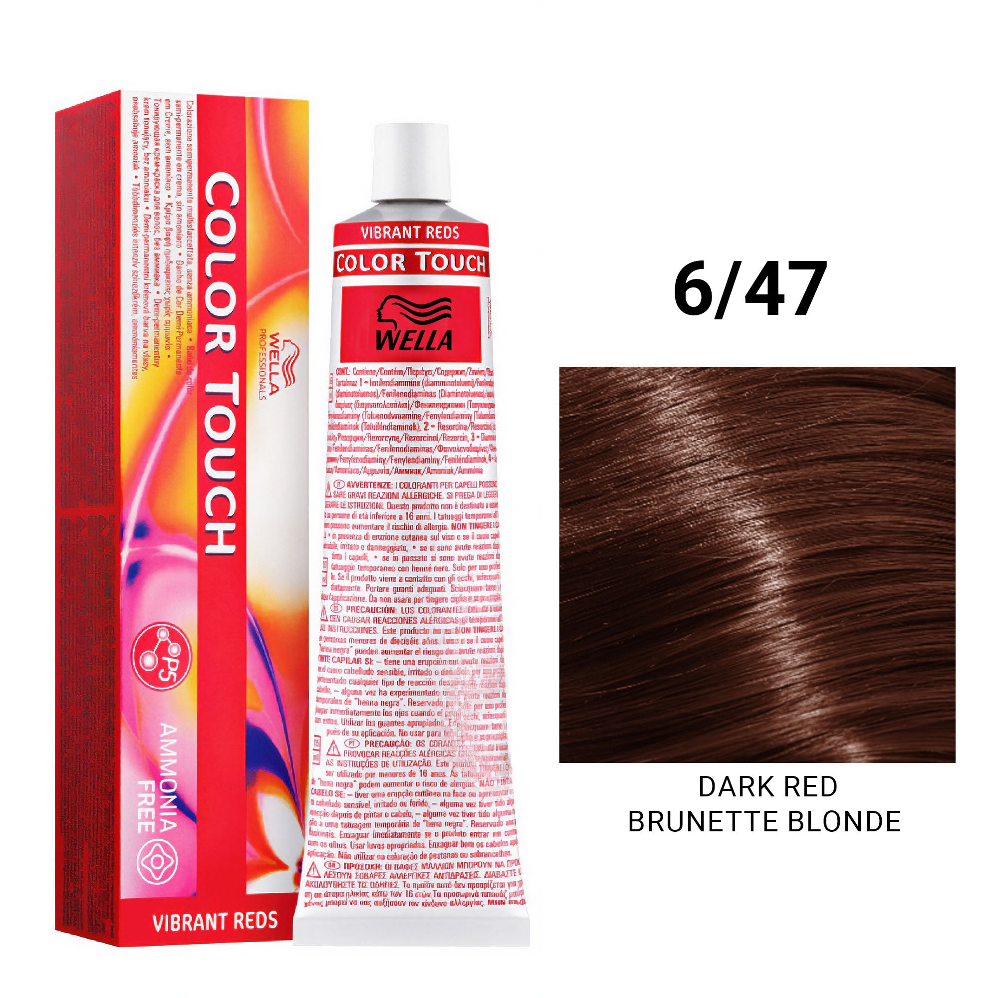 Wella Professionals - Color Touch 6/47 Dark Red Brunette Blonde 60ml