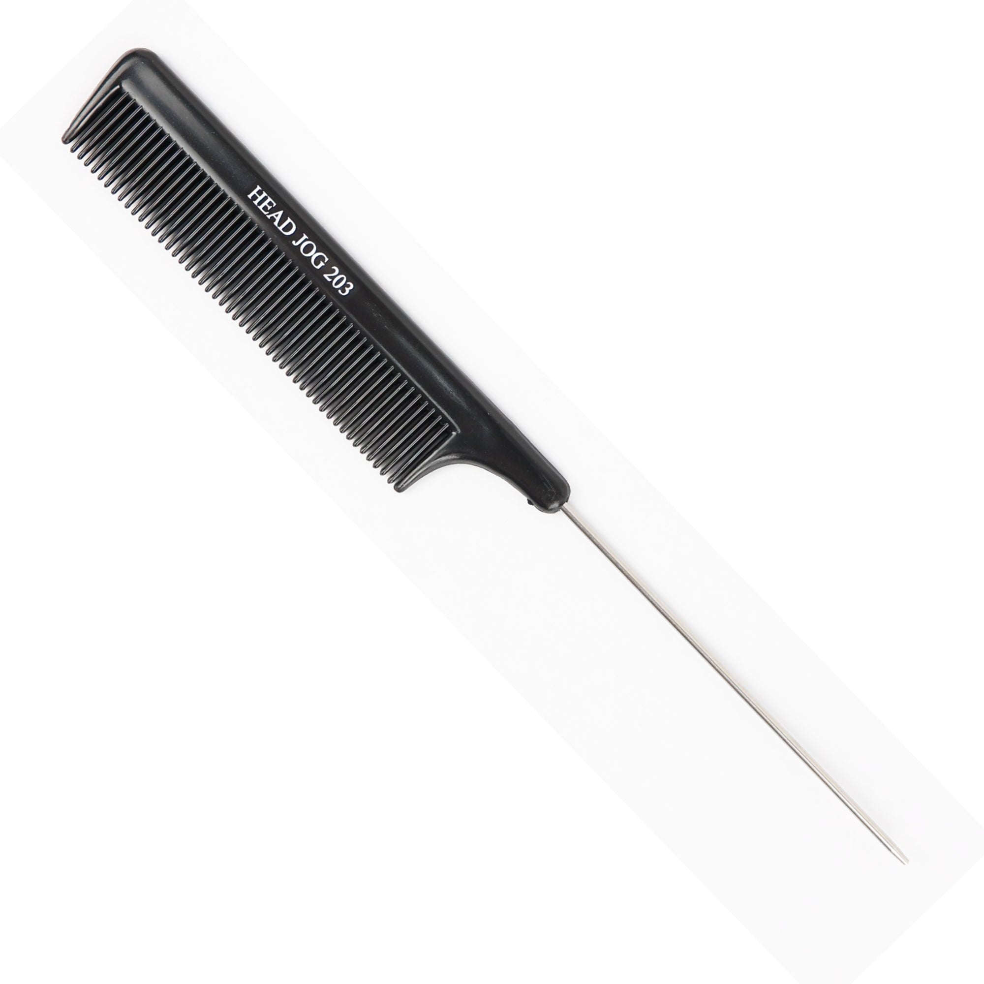 Head Jog - 203 Pin Tail Comb Black 21cm