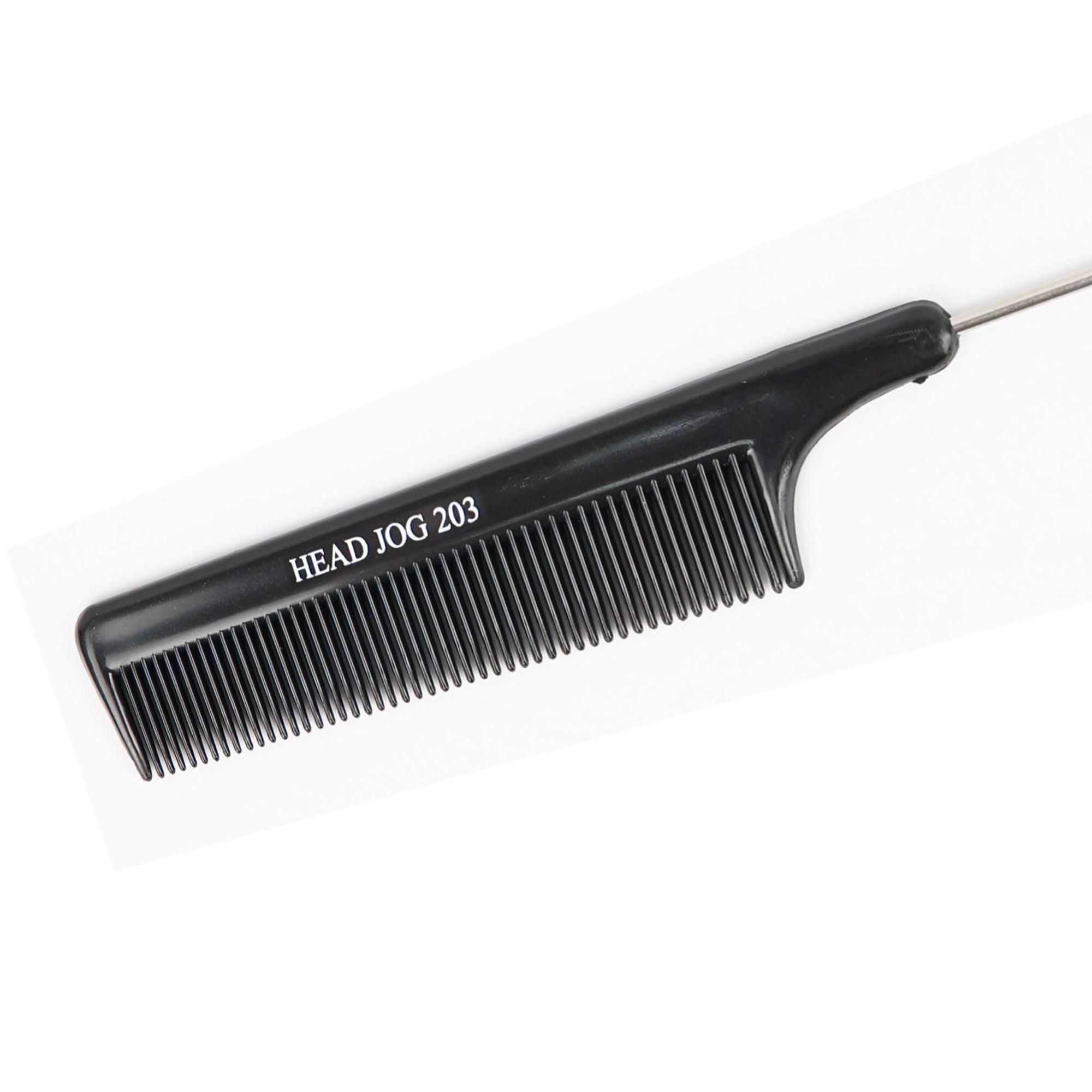 Head Jog - 203 Pin Tail Comb Black 21cm