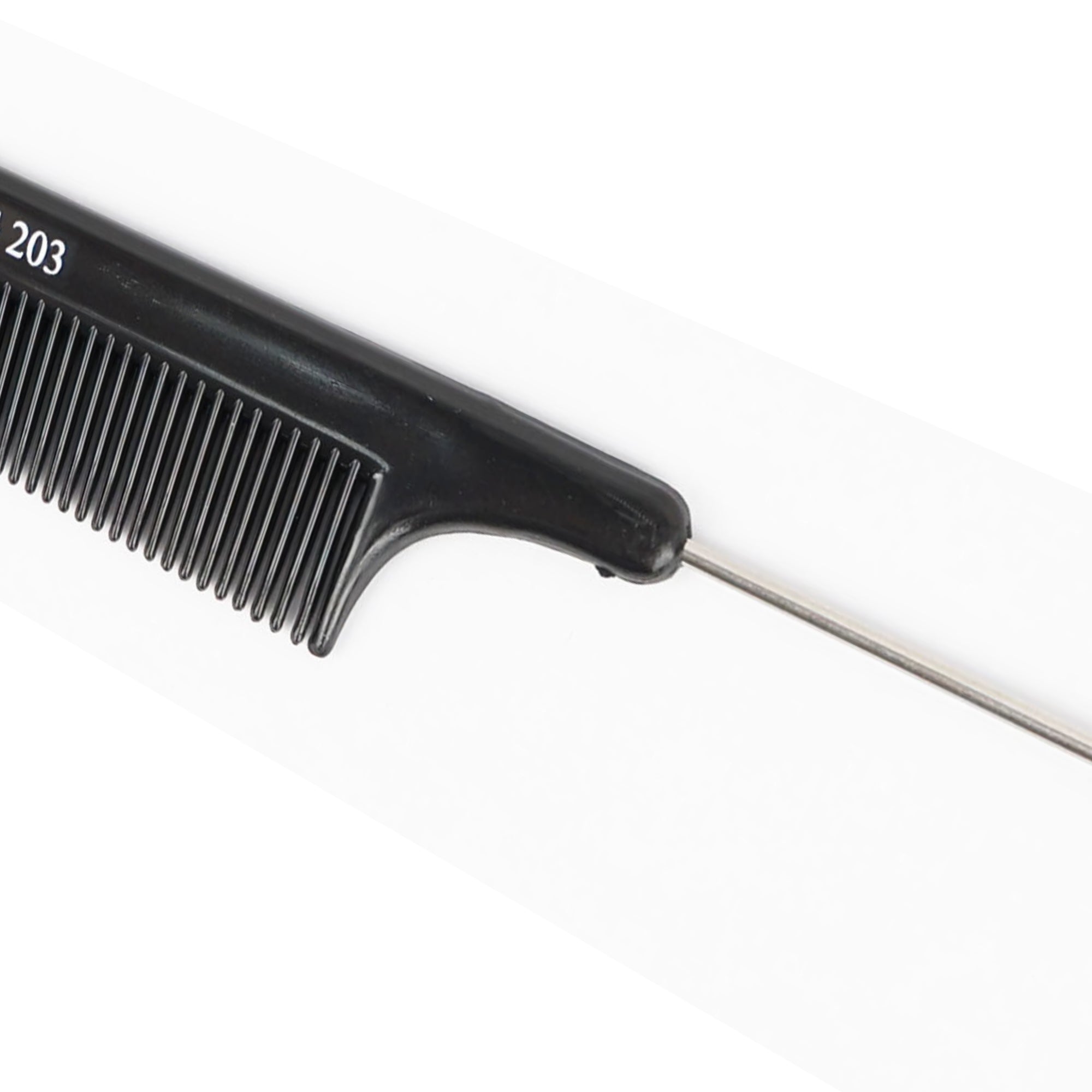 Head Jog - 203 Pin Tail Comb Black 21cm