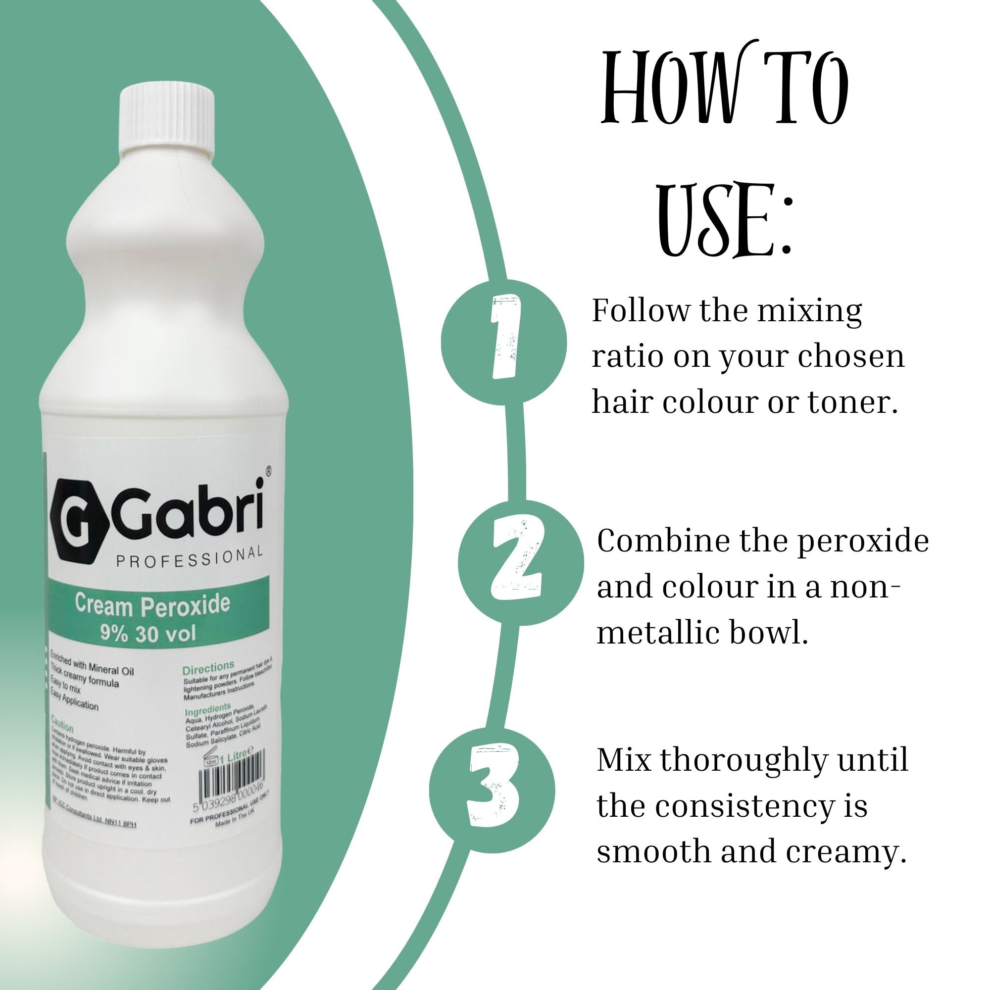Gabri Professional - Cream Peroxide 9% 30 Vol 1000ml