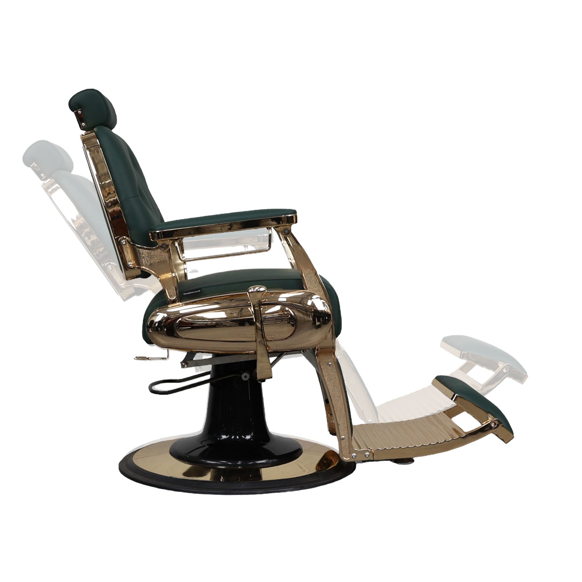 Barber Chair - Luxurious Belmont  Green & Gold Accents