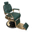 Barber Chair - Luxurious Belmont  Green & Gold Accents