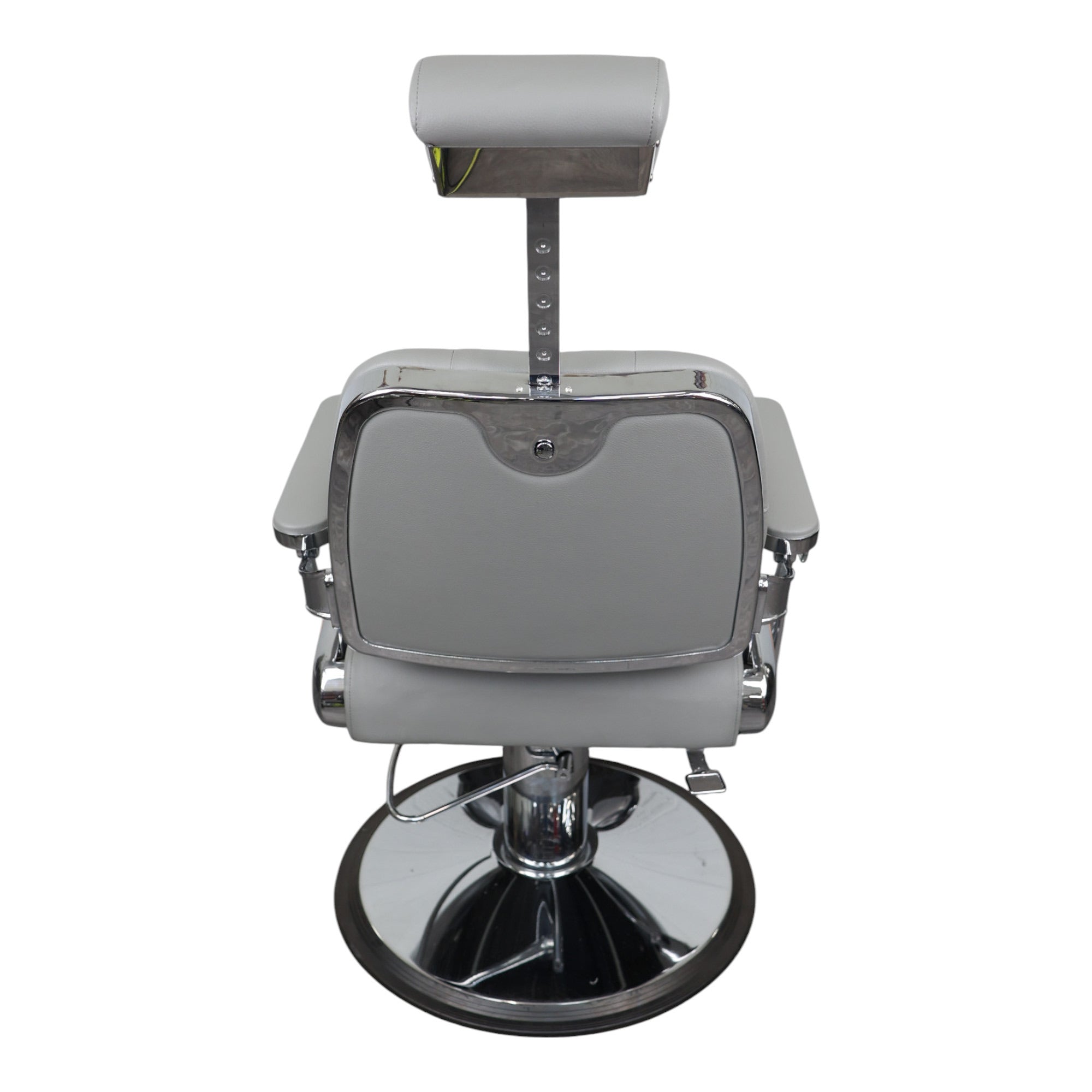 Barber Chair - Luxurious Belmont  Grey & Crome Accents