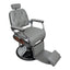 Barber Chair - Luxurious Belmont  Grey & Crome Accents