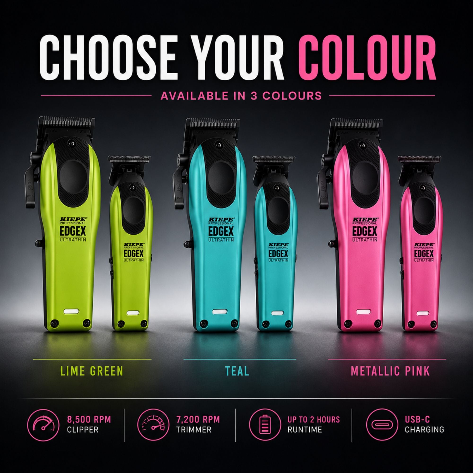 Kiepe - Professional Edge X Ultrathin Clipper & Trimmer Set - Teal
