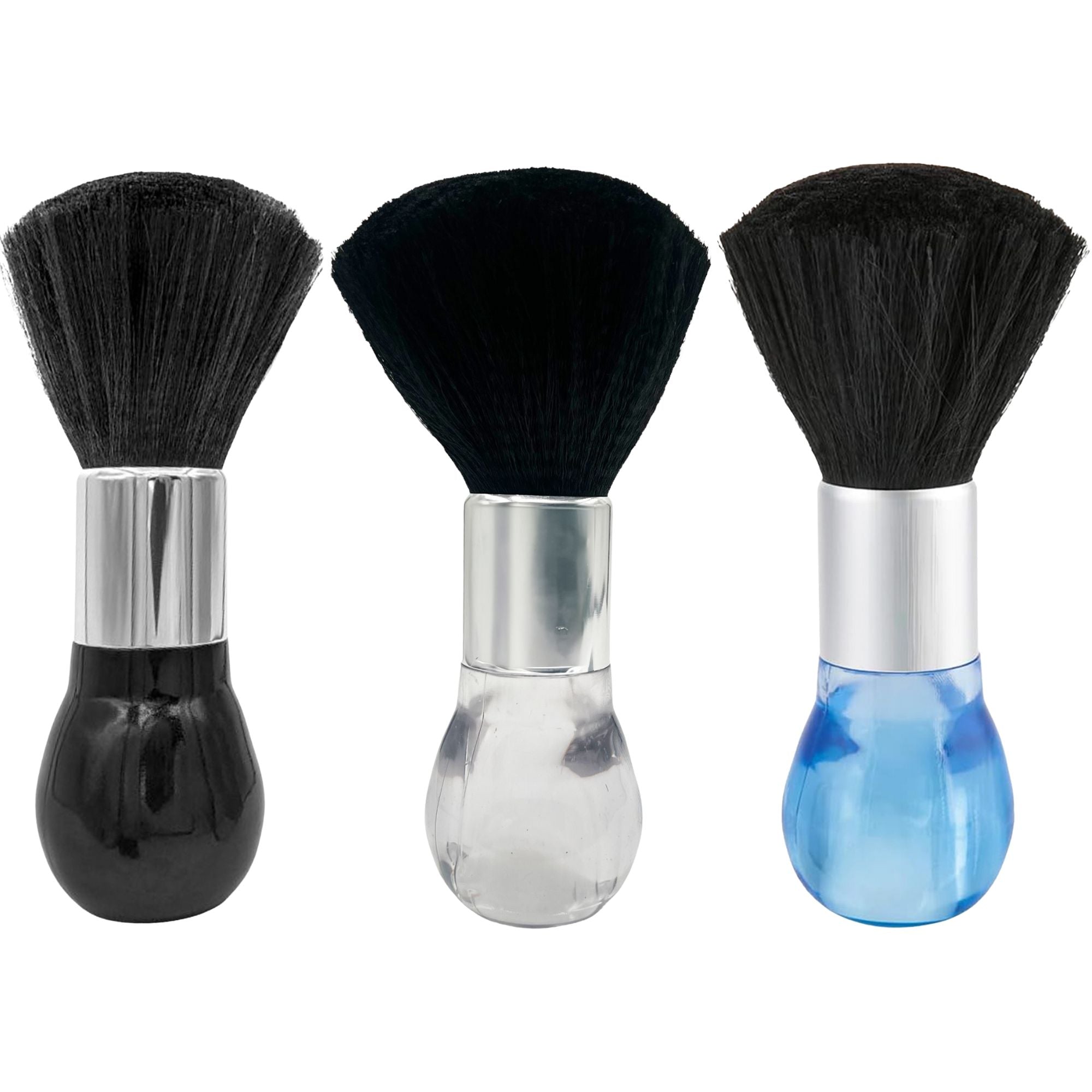 Eson - Neck Duster Brush Silver Metal Round 17x5cm