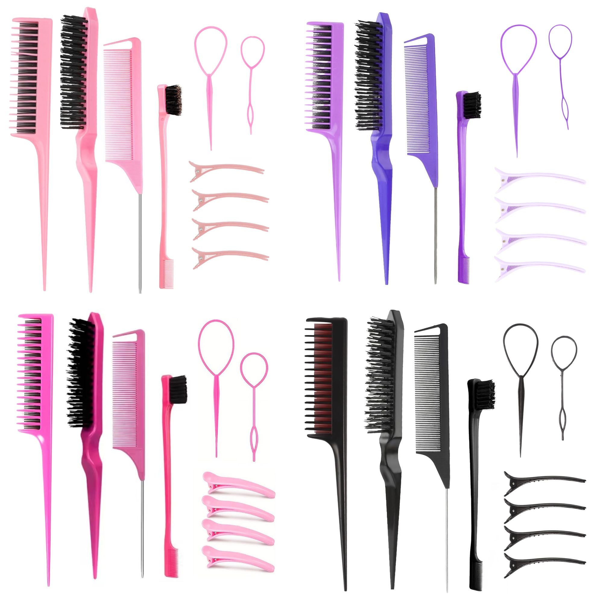 Eson - Hair Comb & Hair Clip Styling Set 10pcs