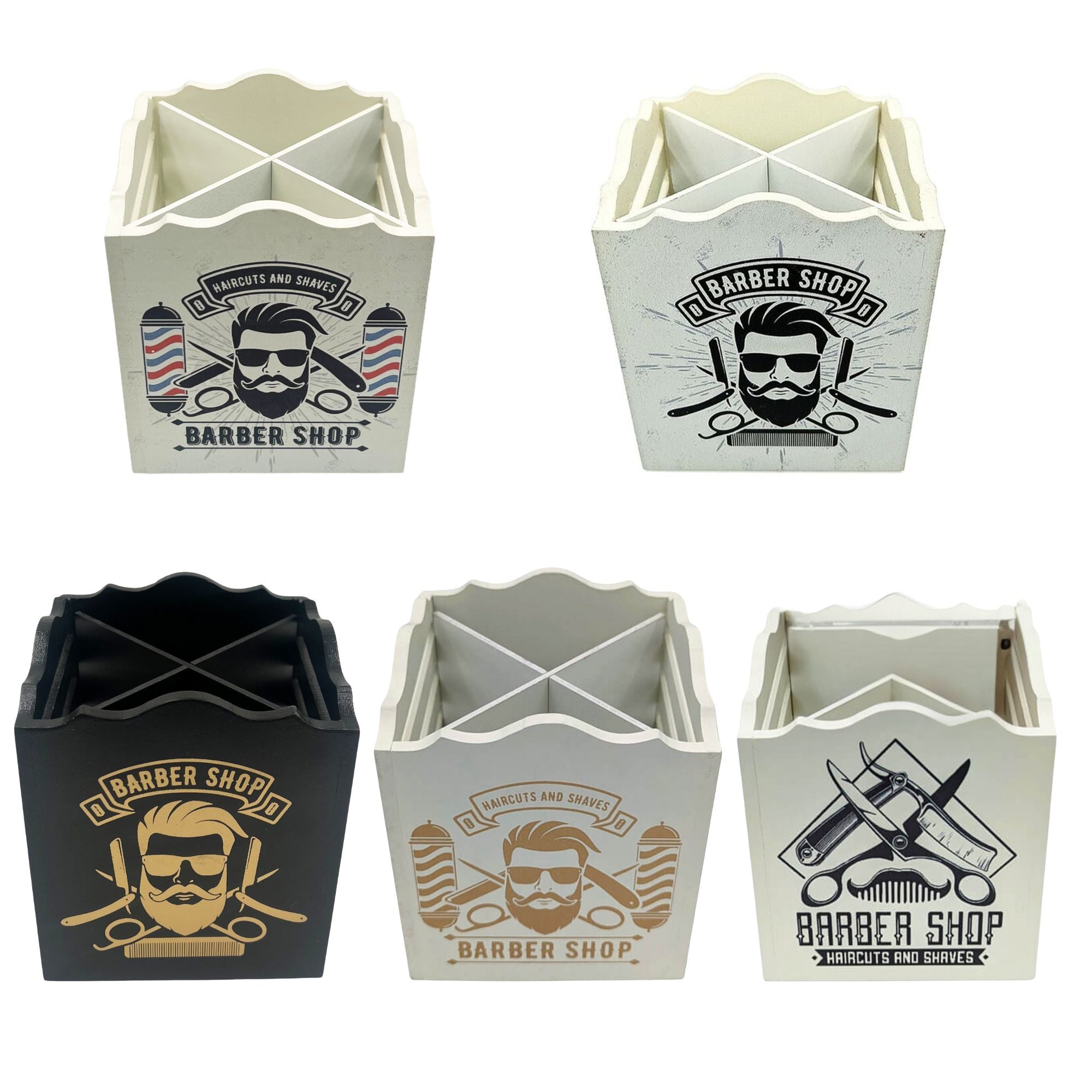 Eson - Scissor & Brush Holder Wooden Storage Box