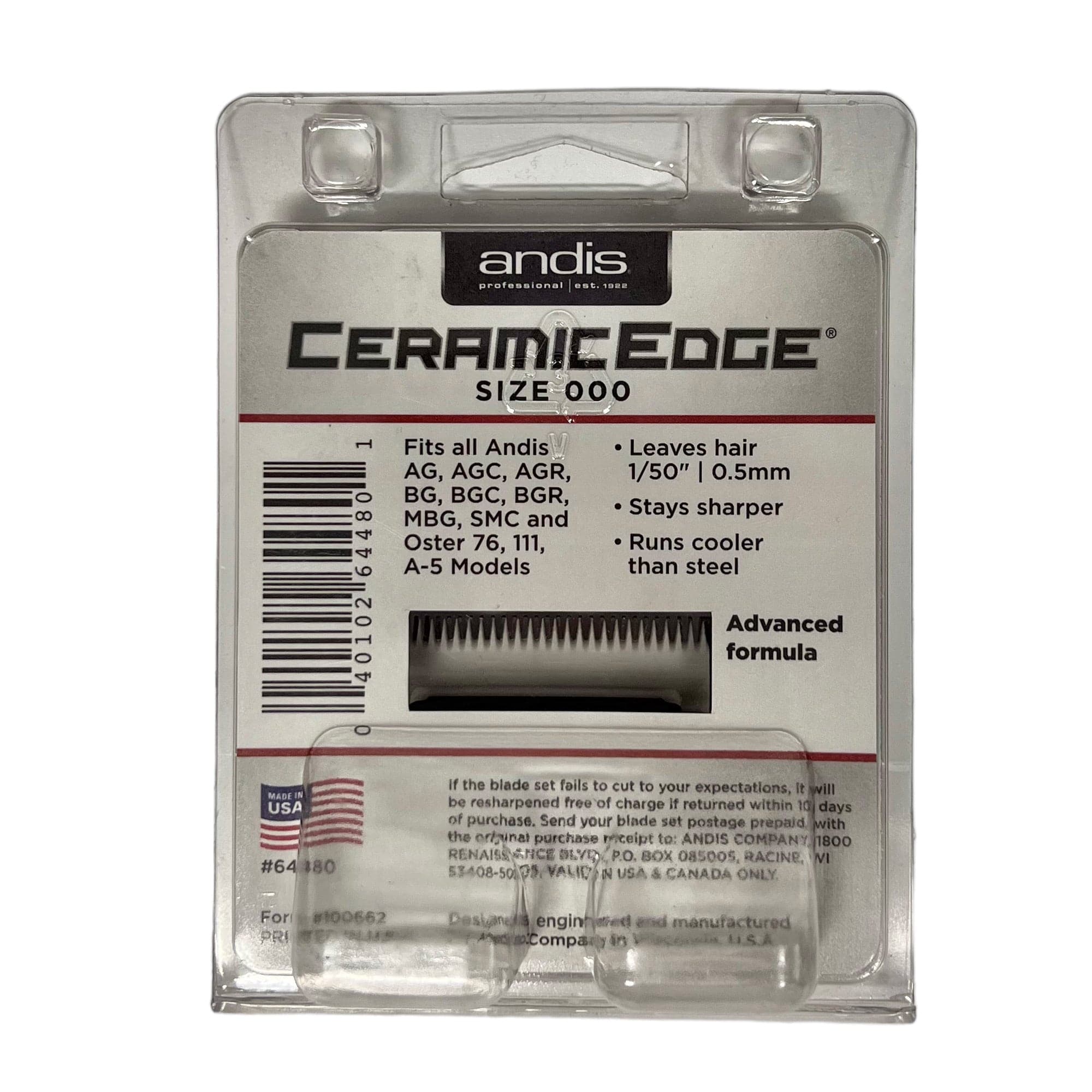 Andis - Ceramic Edge Blade Size 000 #64480 - Eson Direct