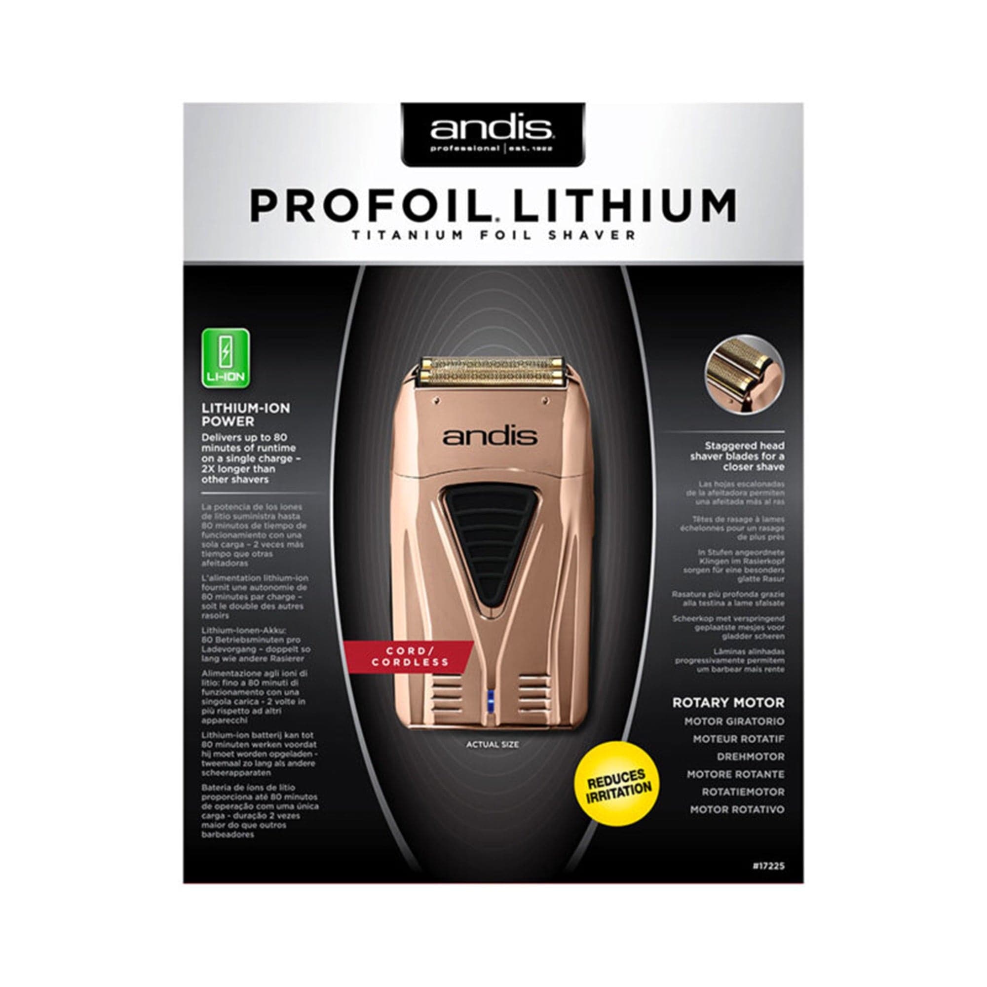 Andis - Copper ProFoil Lithium Titanium Foil Shaver - Eson Direct