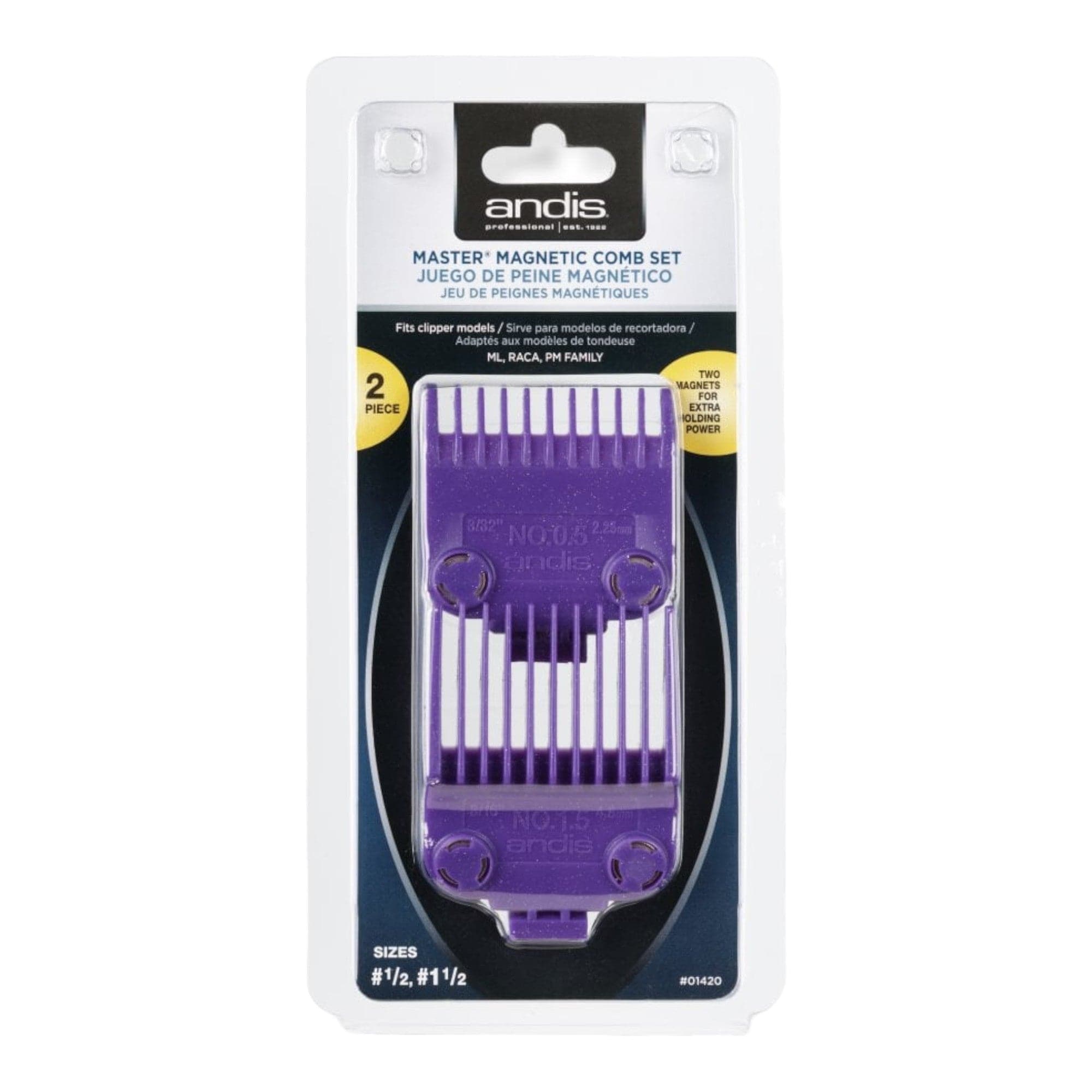 Andis - Master Dual Magnetic Comb Guards Set 01420 0.5 & 1.5