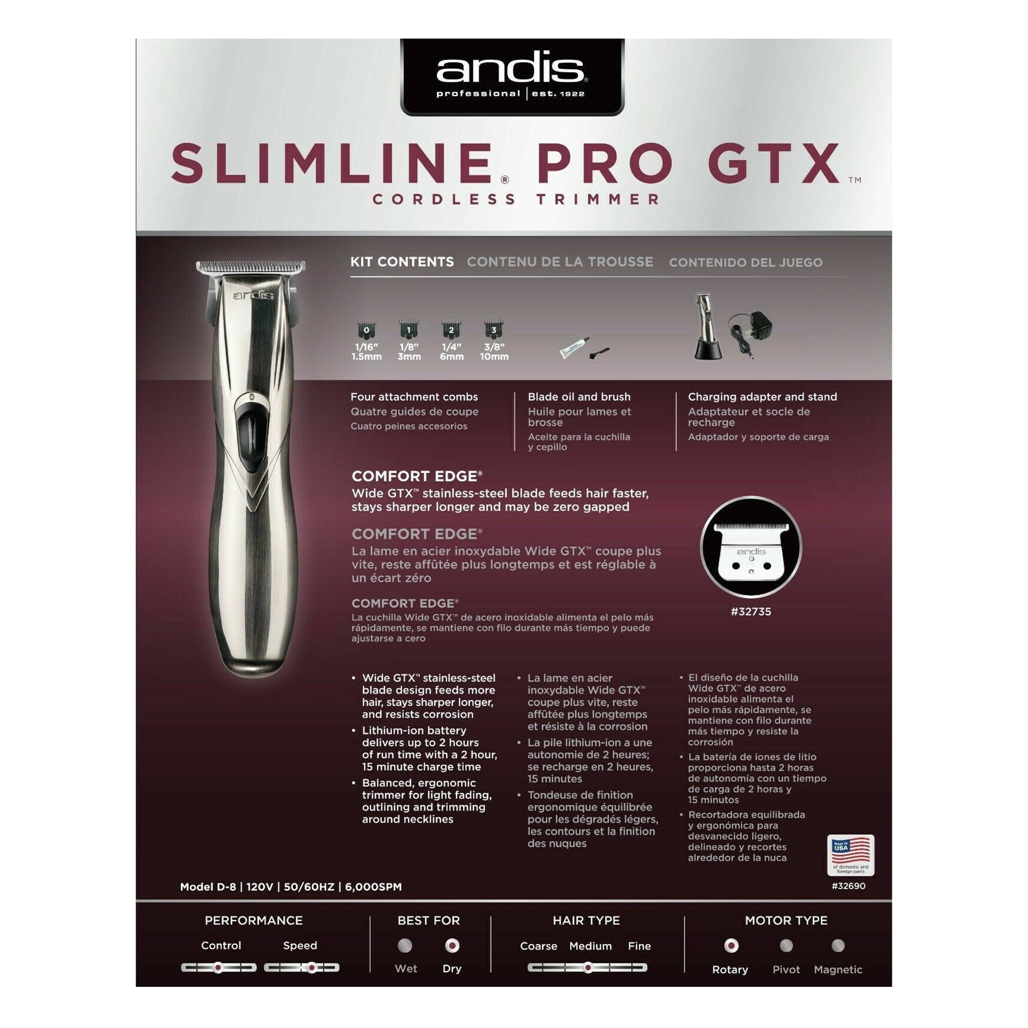 Andis - Slimline Pro GTX Cordless Trimmer