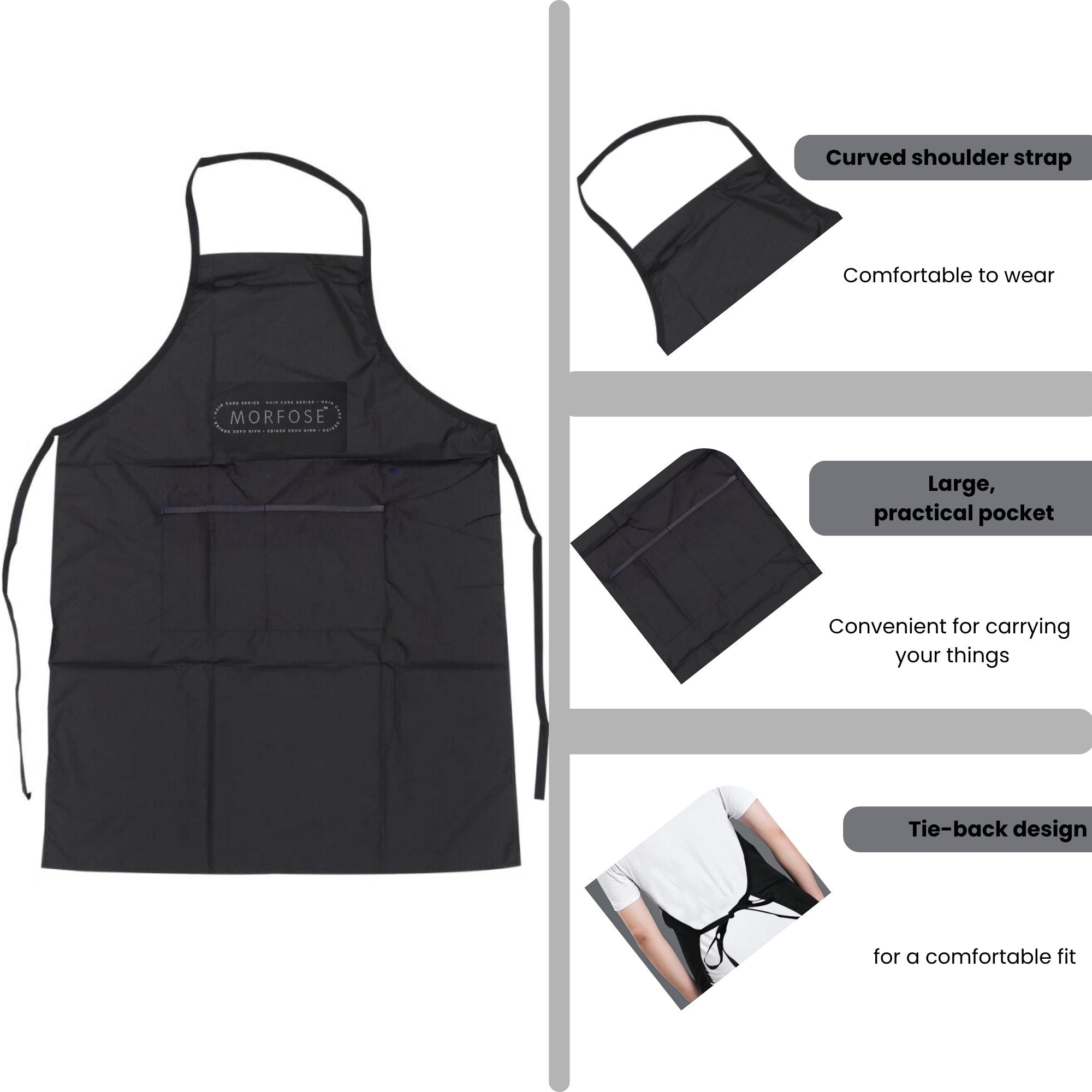 Morfose - Barber Hairdressing Tint Apron Black