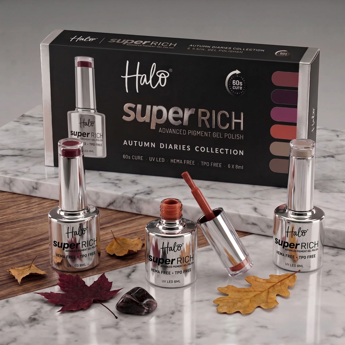 Halo - Gel Polish Super Rich The Autumn Diaries Collection 6x8ml