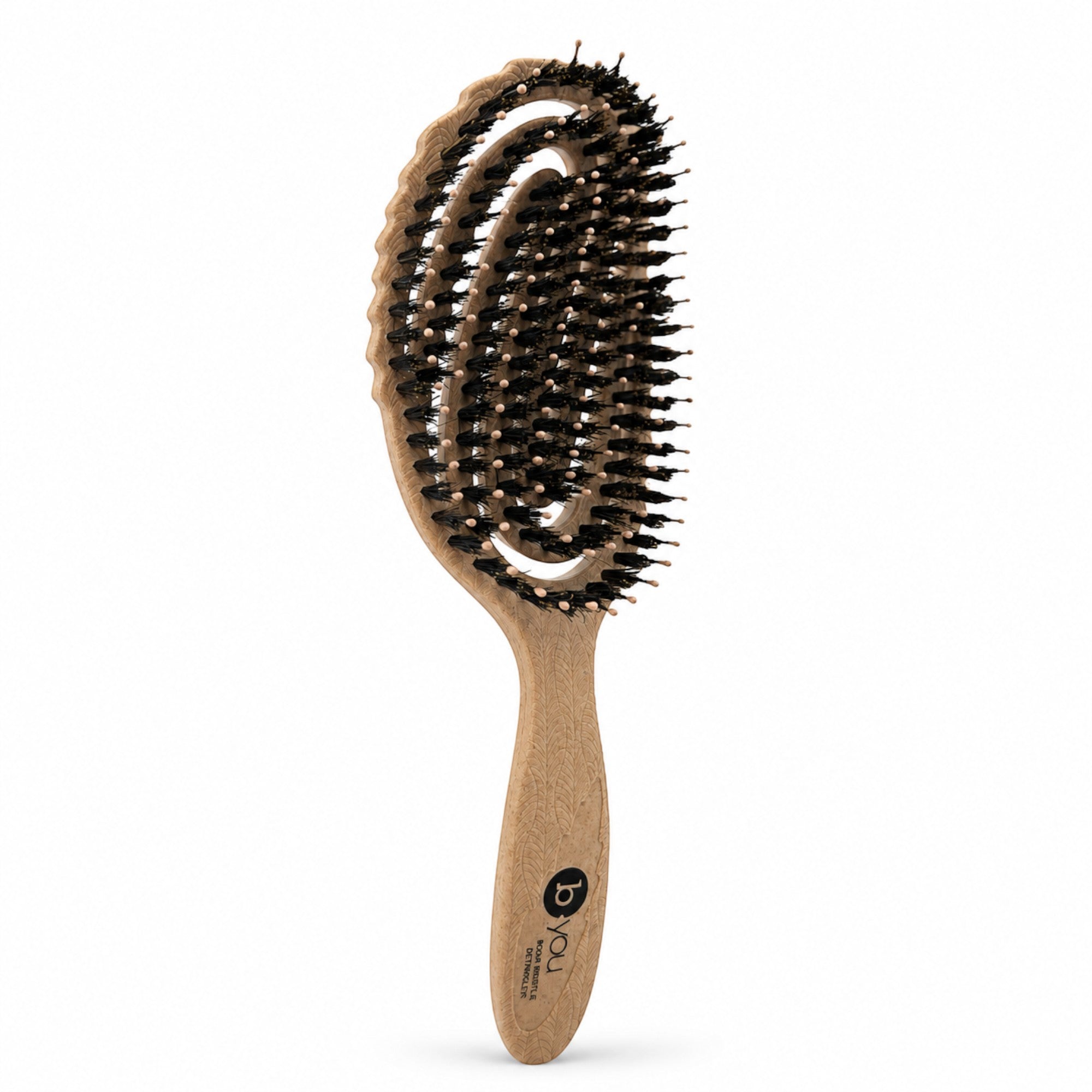 B.You - Boar Bristle Detangler Wheat Straw Brush Natural