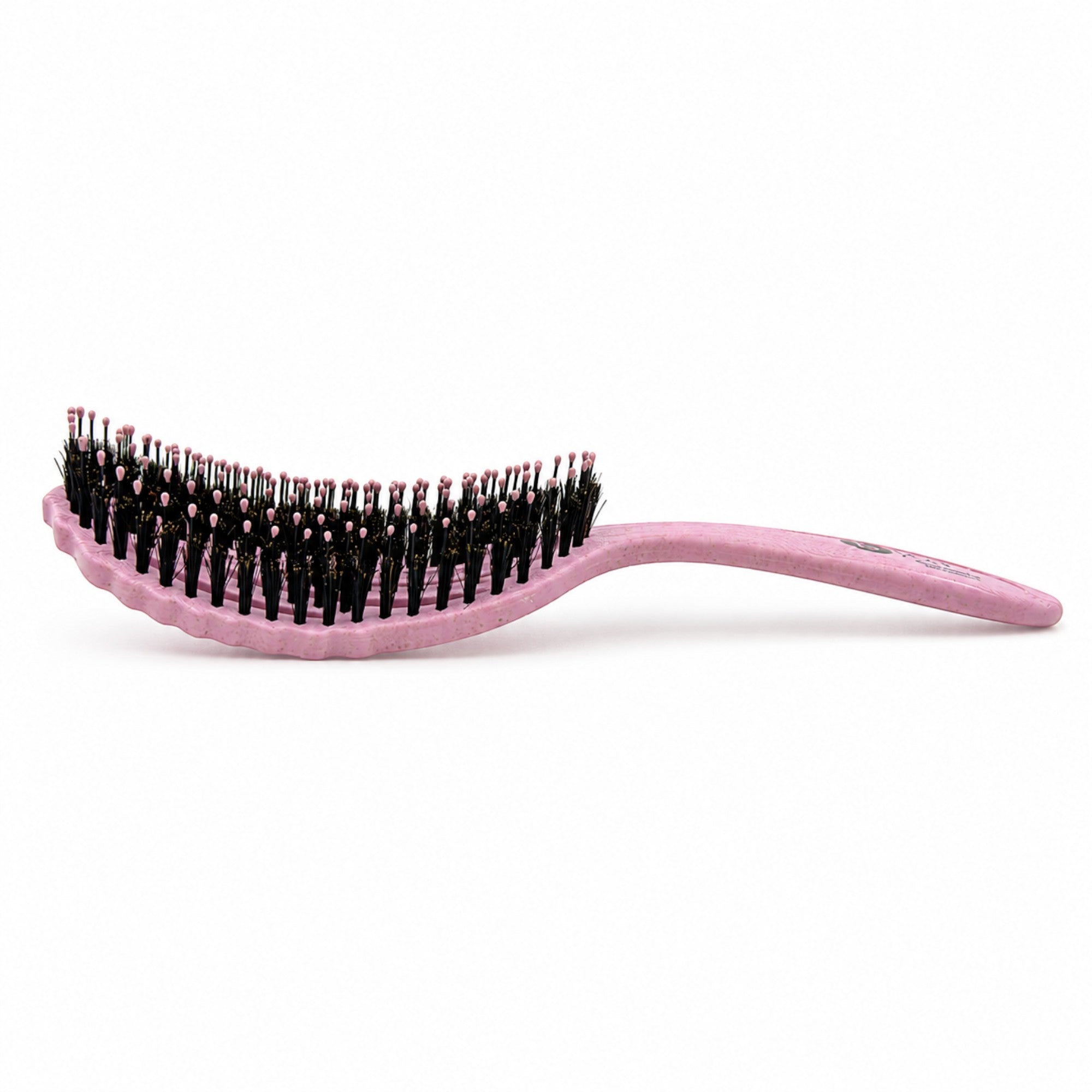 B.You - Boar Bristle Detangler Wheat Straw Brush Pastel Bloom Pink