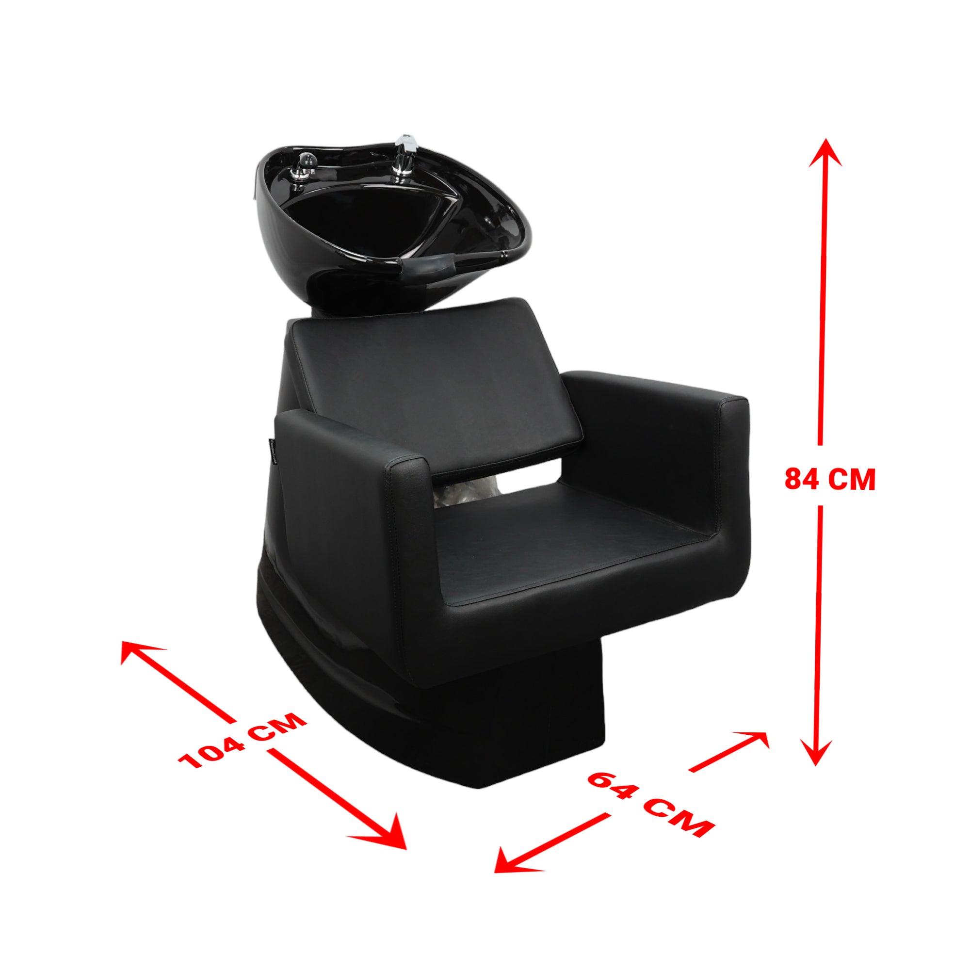 Backwash Chair - Sleek Comfort Basin Adjustable Chair Black