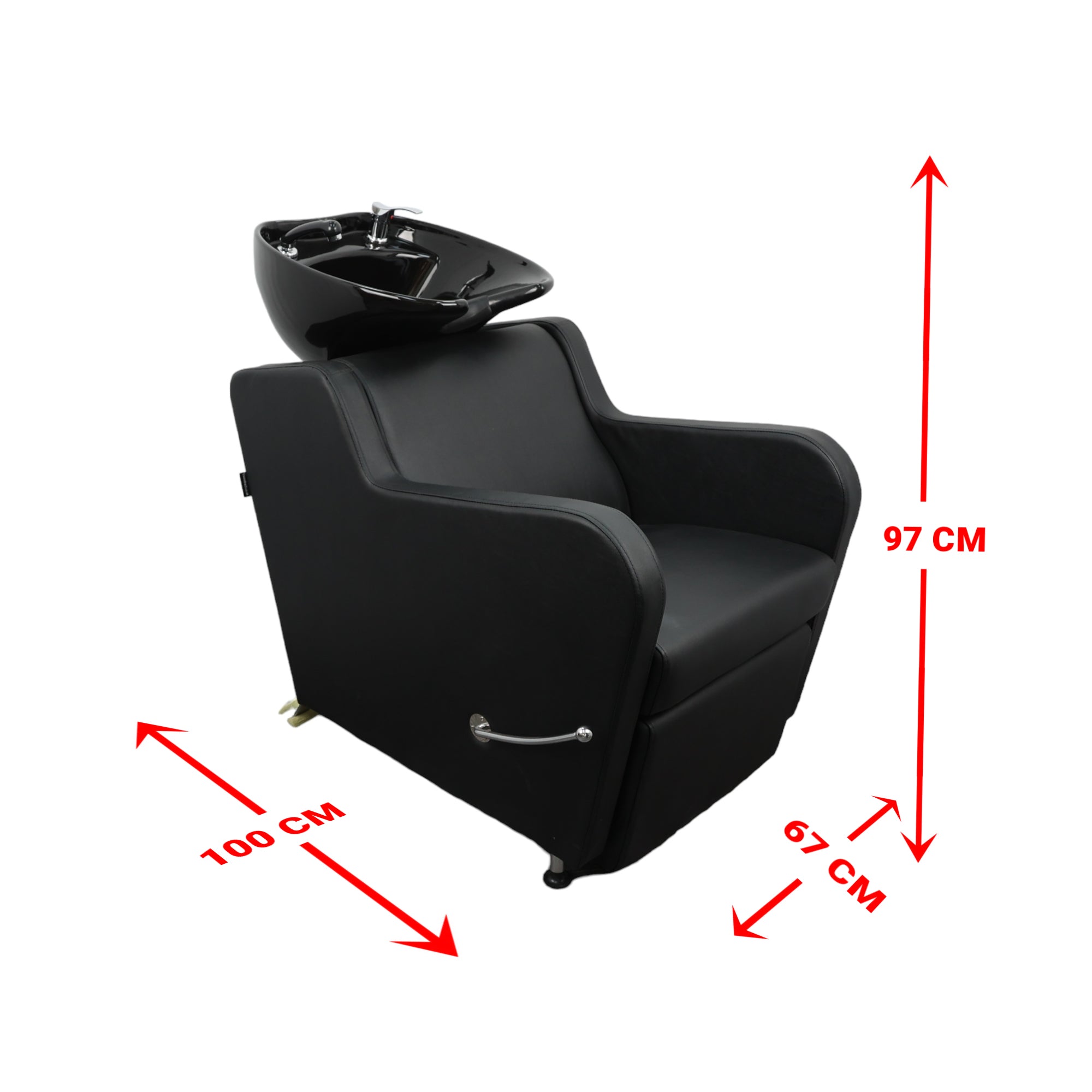 Backwash Chair - Ergonomic Luxury Basin Adjustable Chair Black