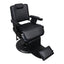 Barber Chair - Retro With Reversible Footrest Black & Matte Black Accents