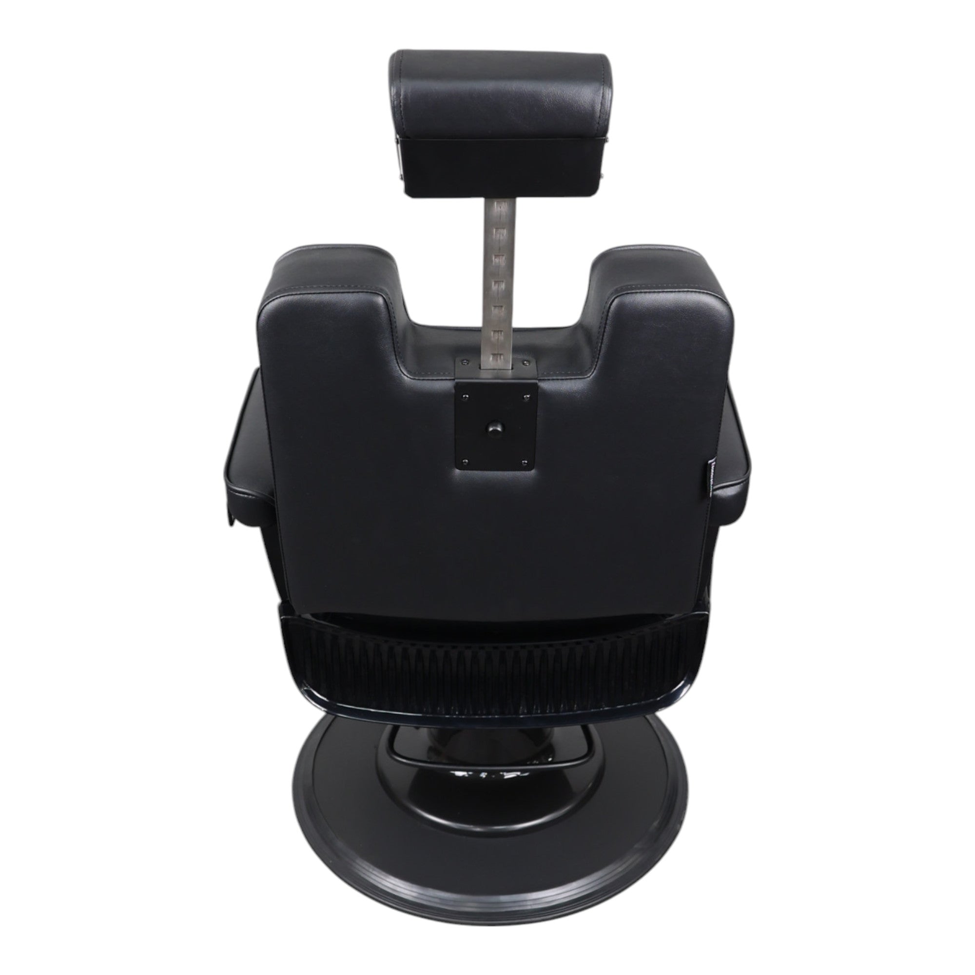 Barber Chair - Retro With Reversible Footrest Black & Matte Black Accents