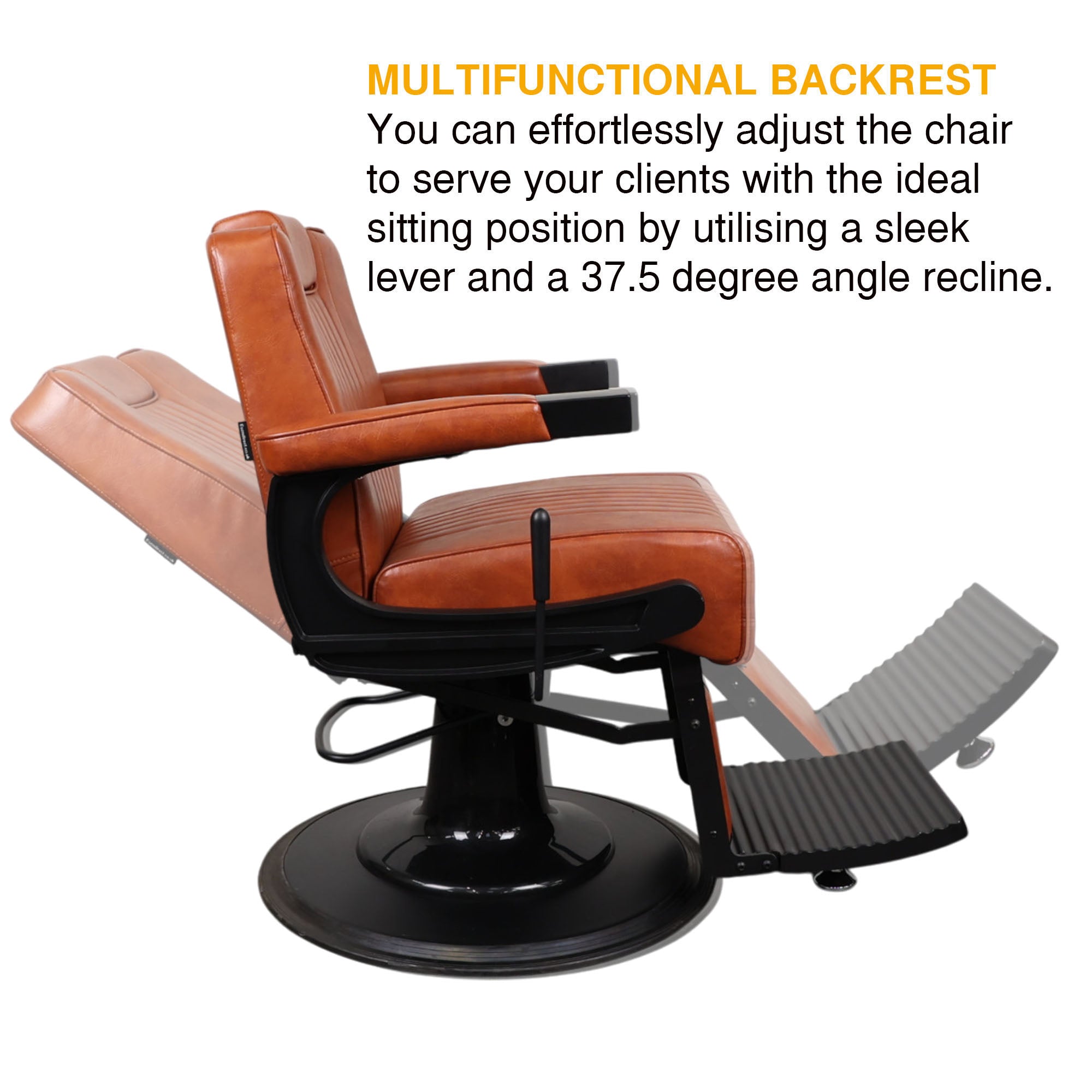 Barber Chair - Retro Camel & Black Accents