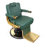 Barber Chair - Retro Green & Gold Accents