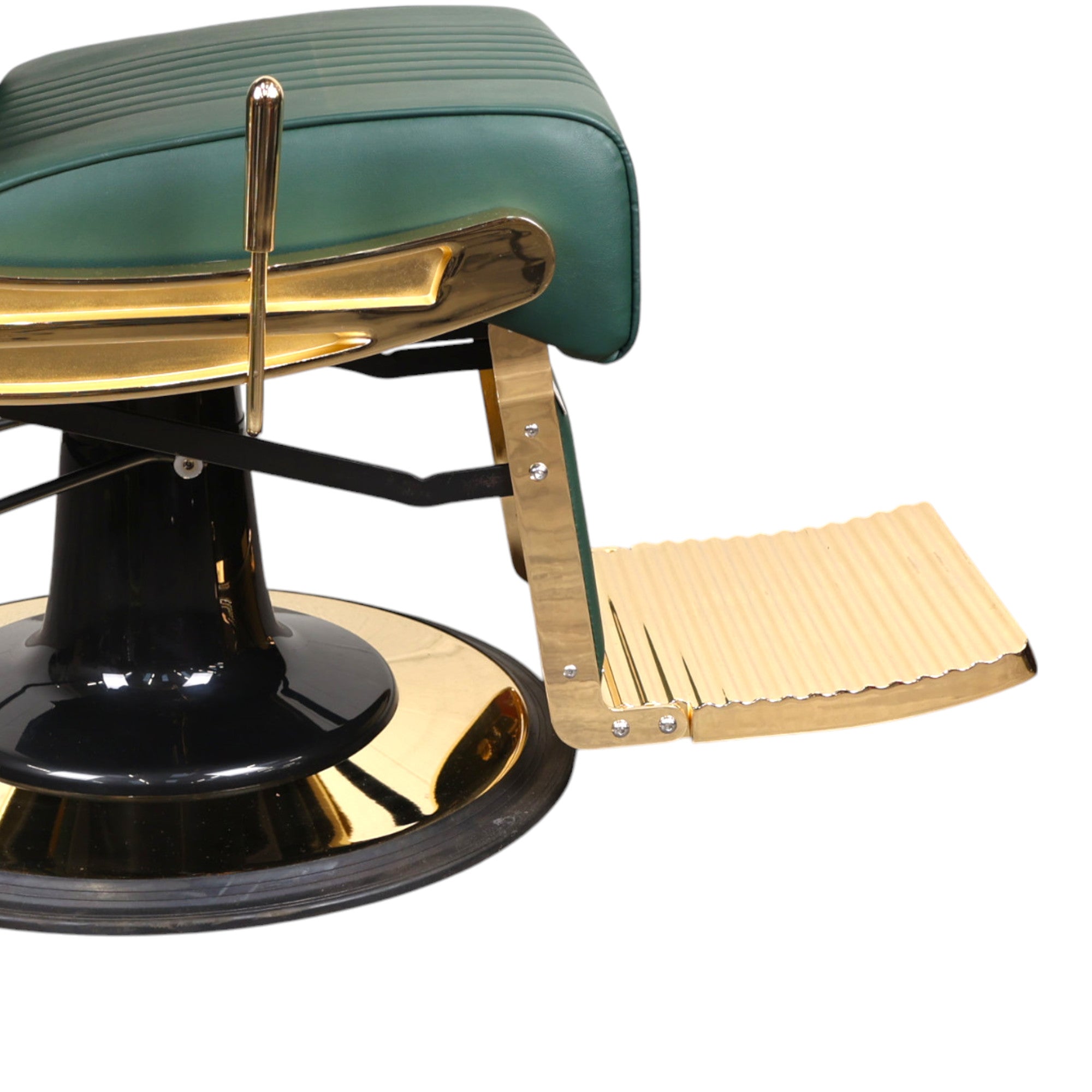 Barber Chair - Retro Green & Gold Accents