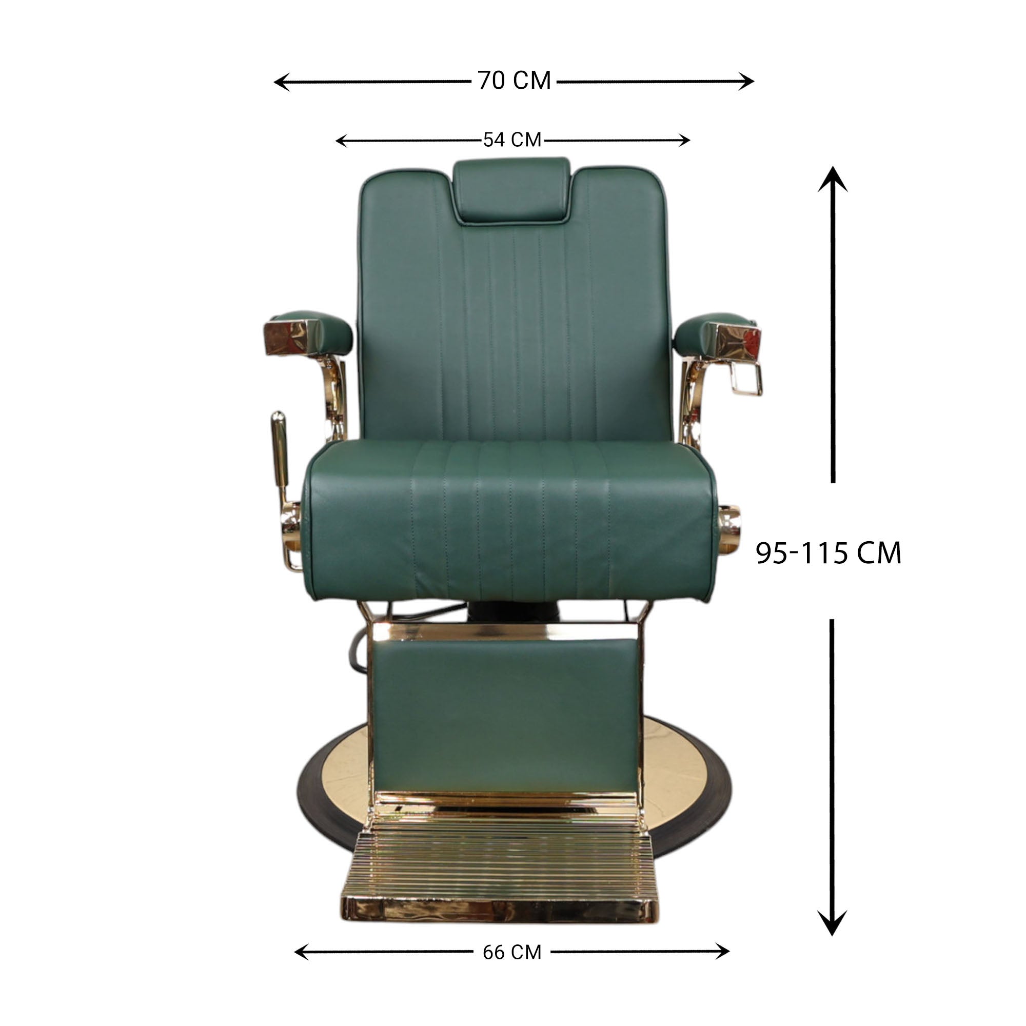 Barber Chair - Retro Green & Gold Accents