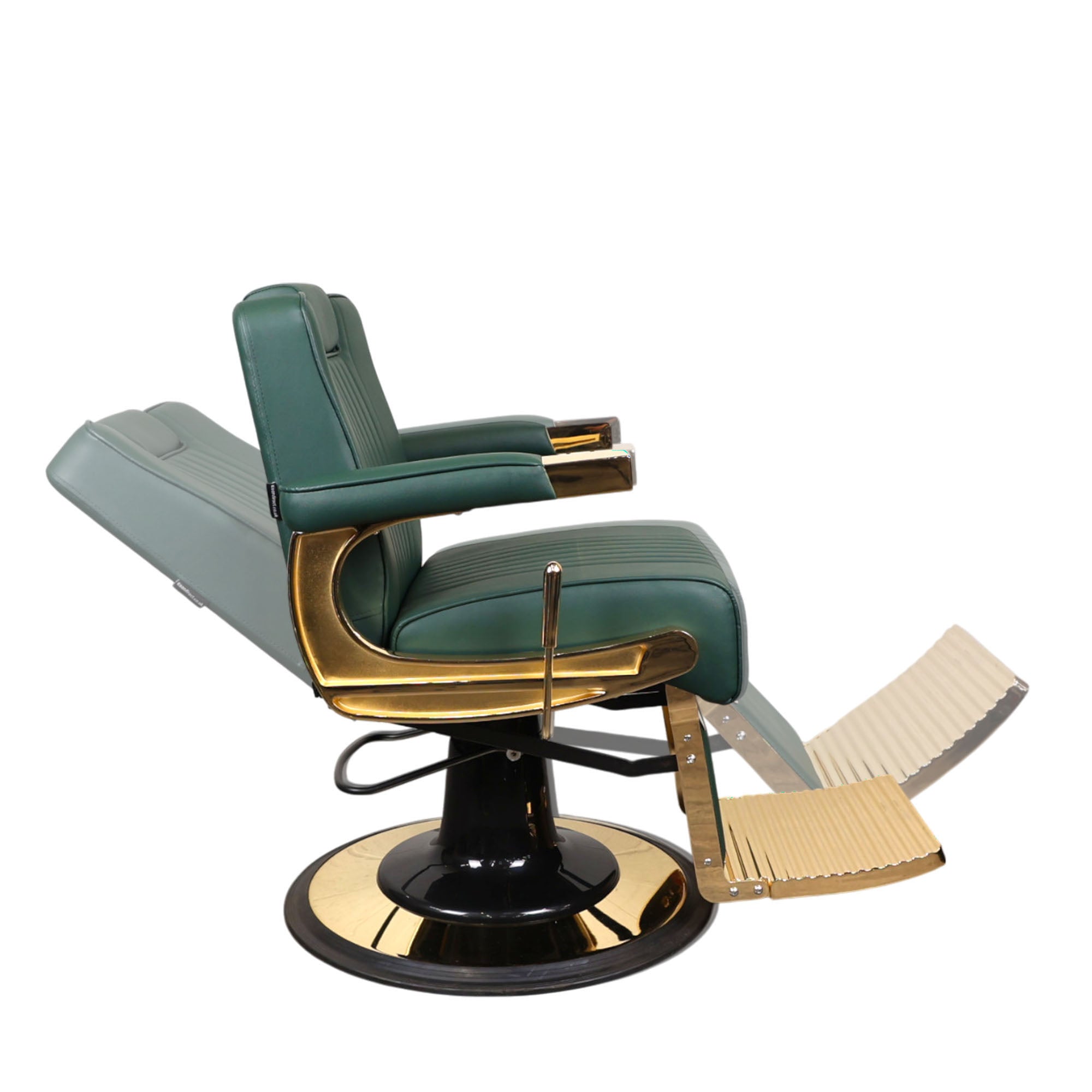 Barber Chair - Retro Green & Gold Accents