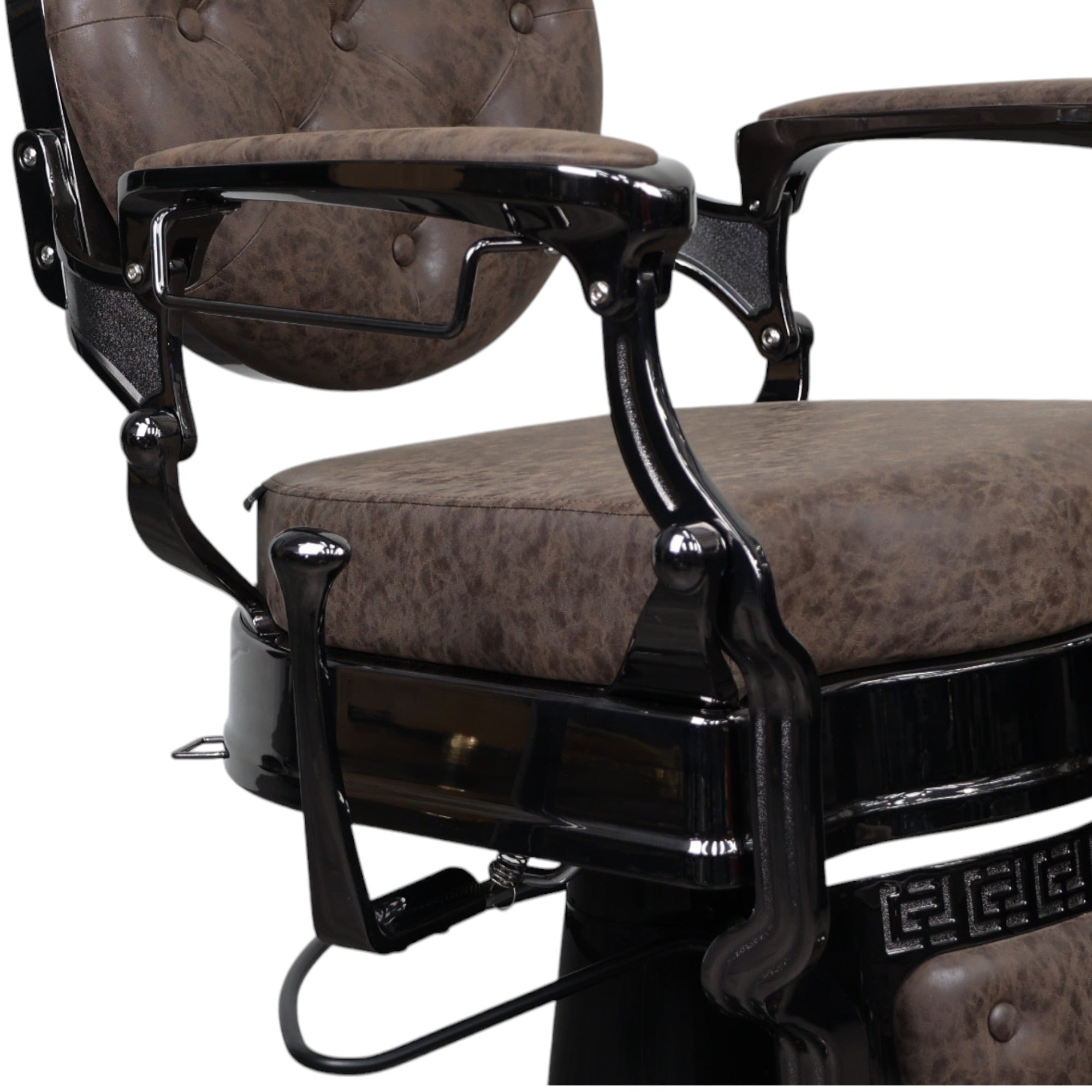 Barber Chair - Vintage Style Brown & Black Accents