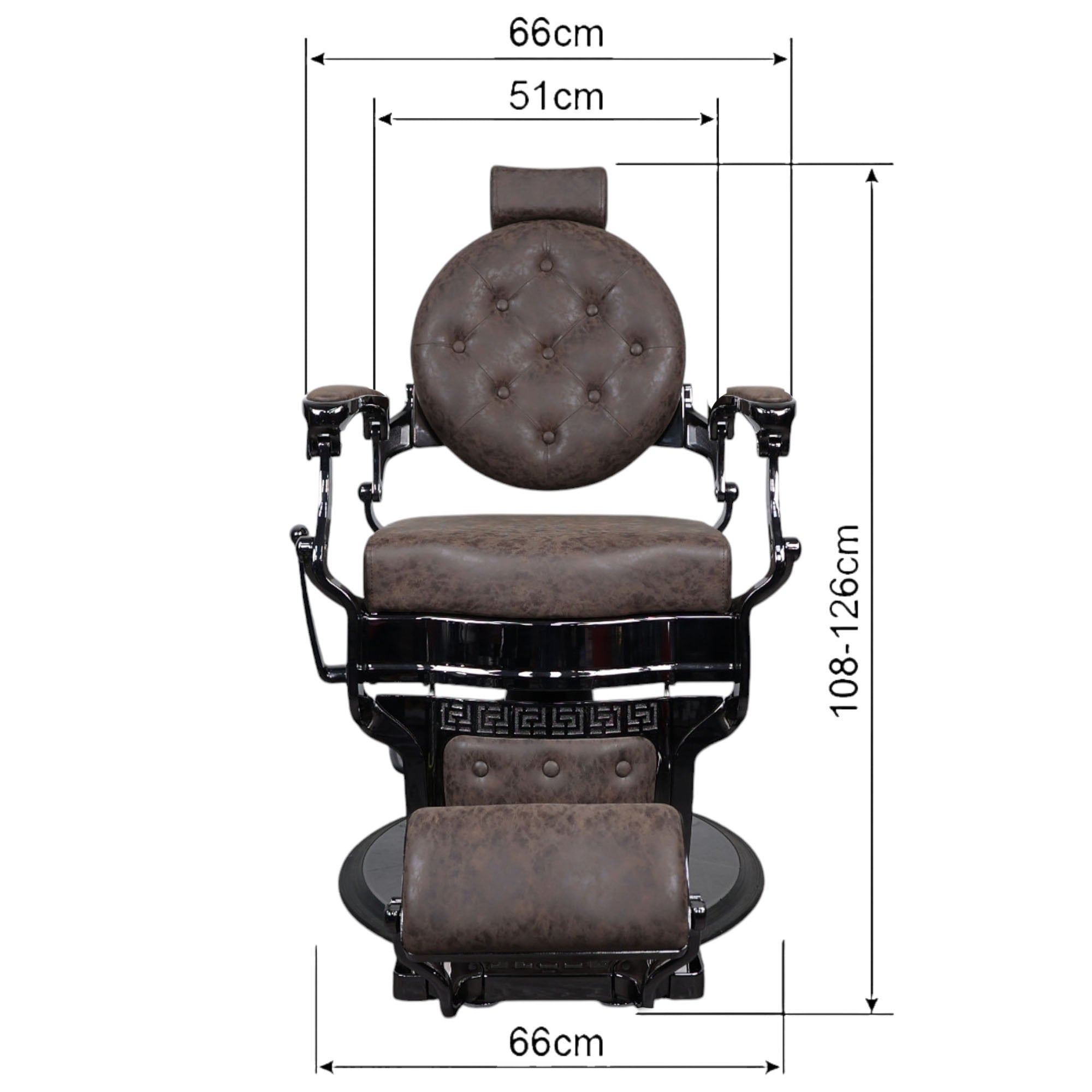 Barber Chair - Vintage Style Brown & Black Accents