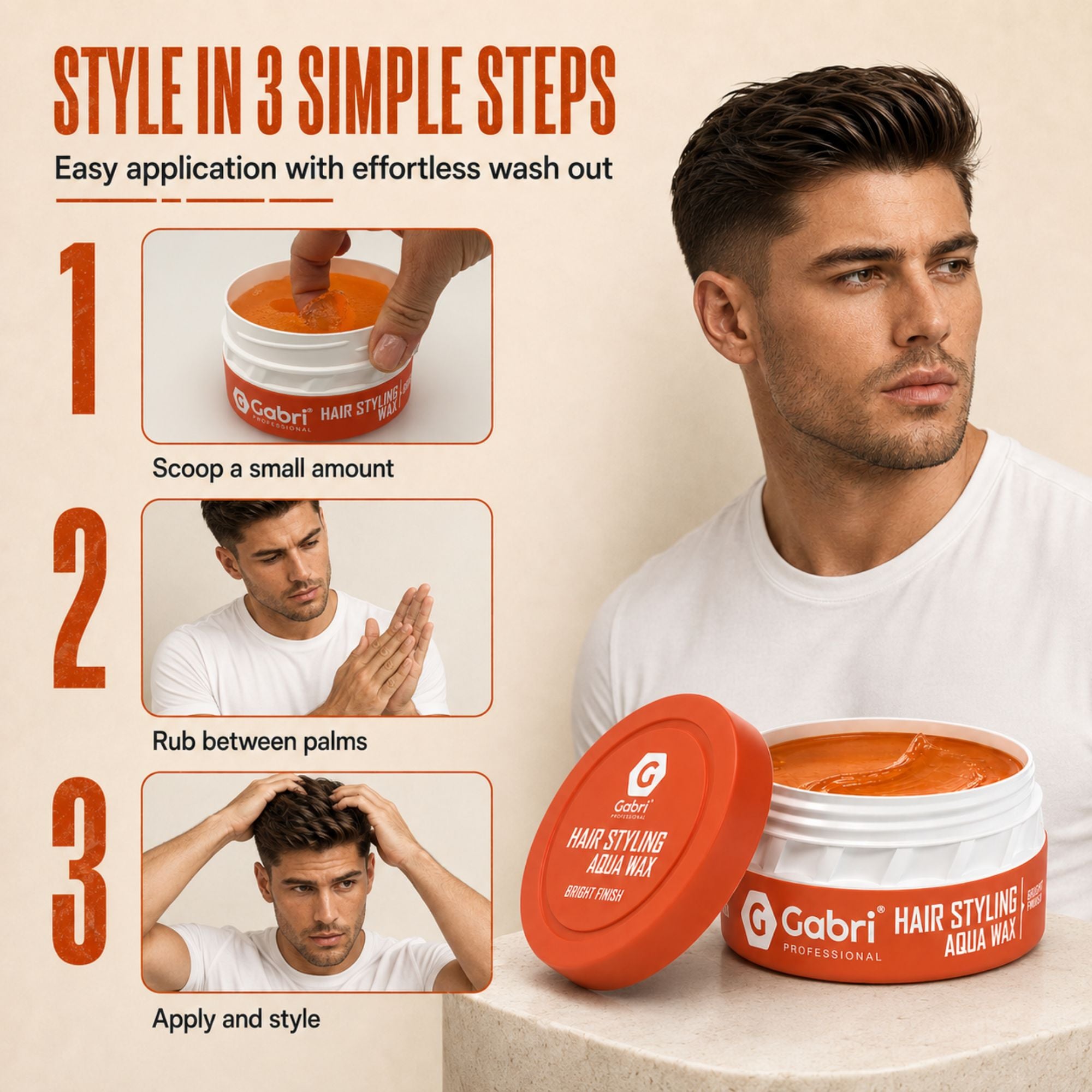 Gabri Professional - Hair Styling Aqua Wax Bright Finish 150ml