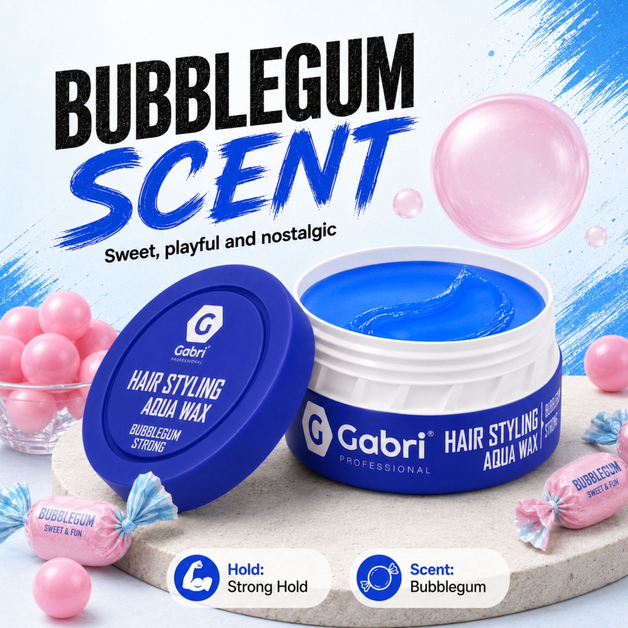 Gabri Professional - Hair Styling Aqua Wax Bubblegum Strong 150ml