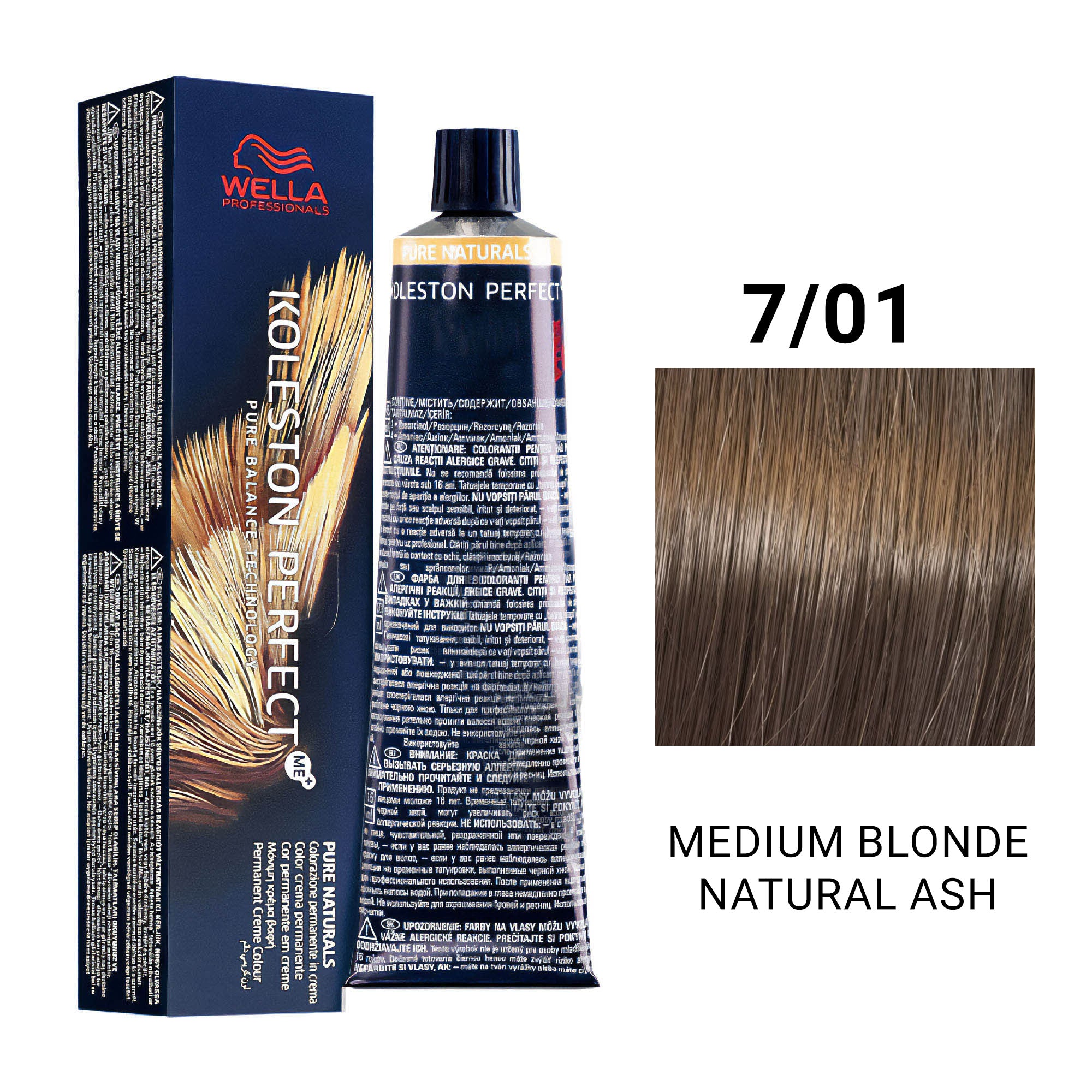 Wella Professionals - Koleston Perfect Me+ 7/01 Medium Blonde Natural Ash 60ml