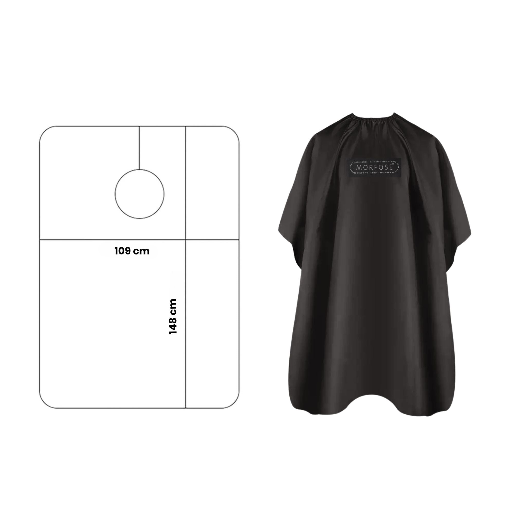 Morfose - Barber Hairdressing Tint Cape & Gown Black