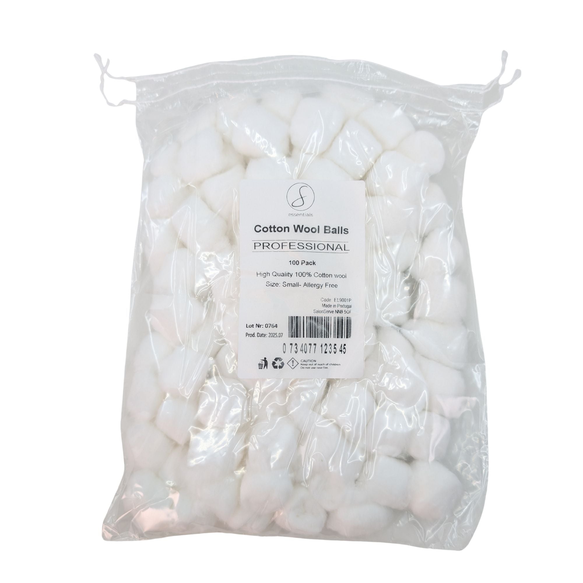 SalonServe - Cotton Wool Balls Allergy Free Small (100 Pack)