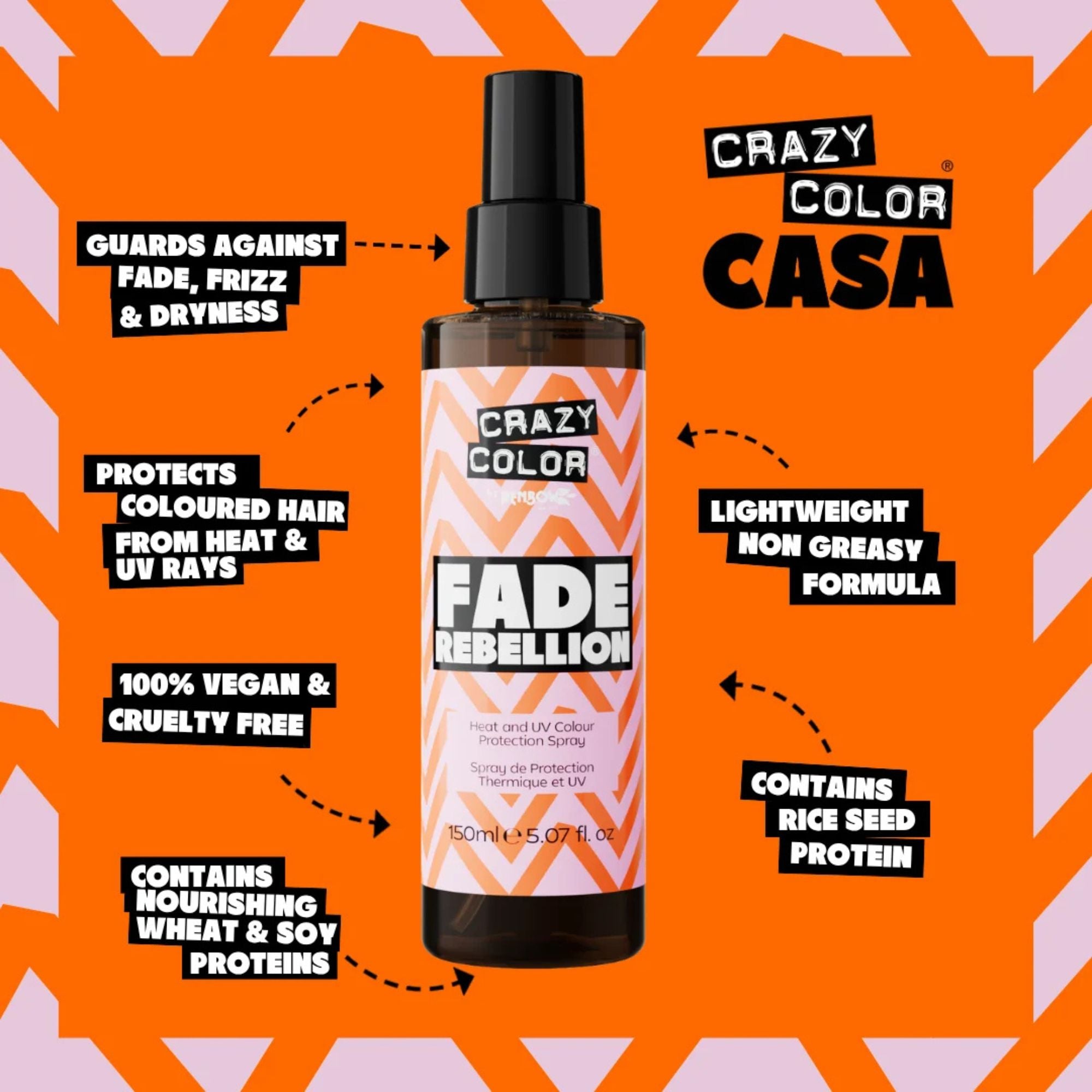 Crazy Color - Fade Rebellion Heat & UV Colour Protection Spray 150ml