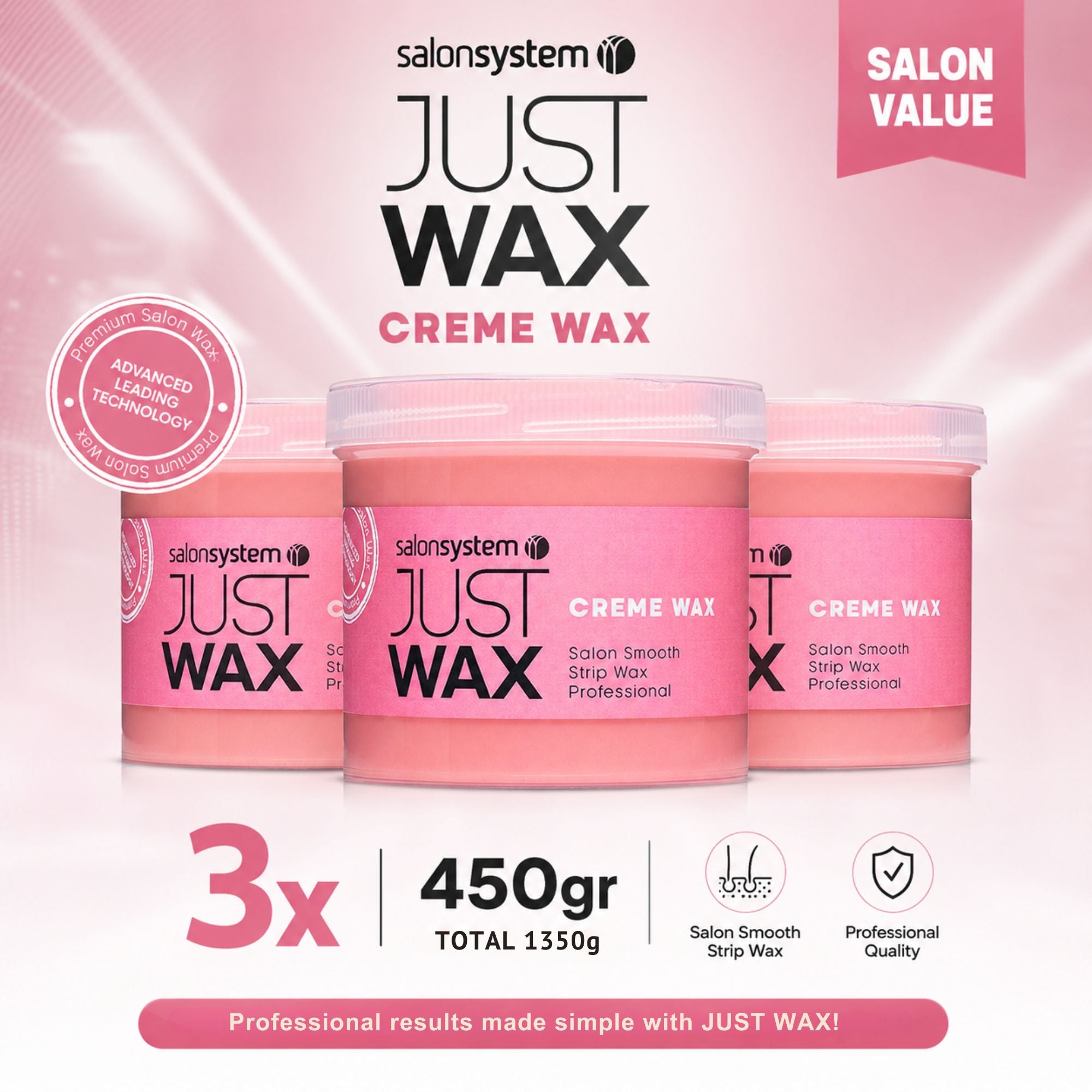 Salon System - Creme Wax Salon Value 3 x 450g