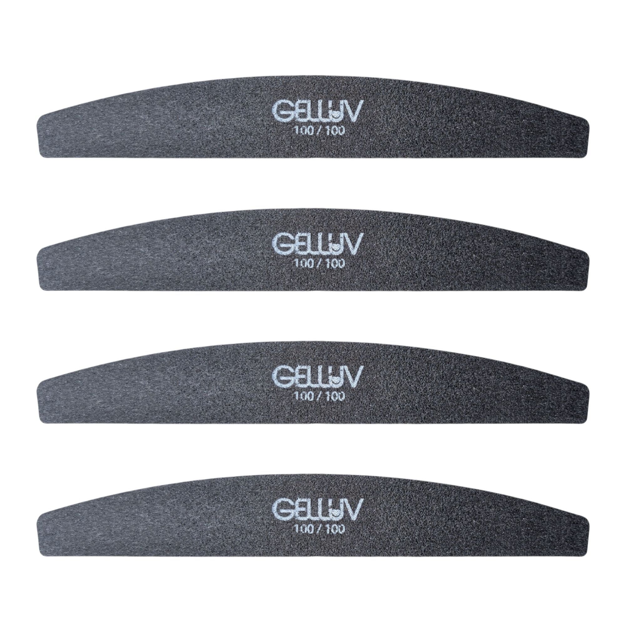 Gelluv - Double Sided Curved Files 100/100 Grit (Pack of 4)