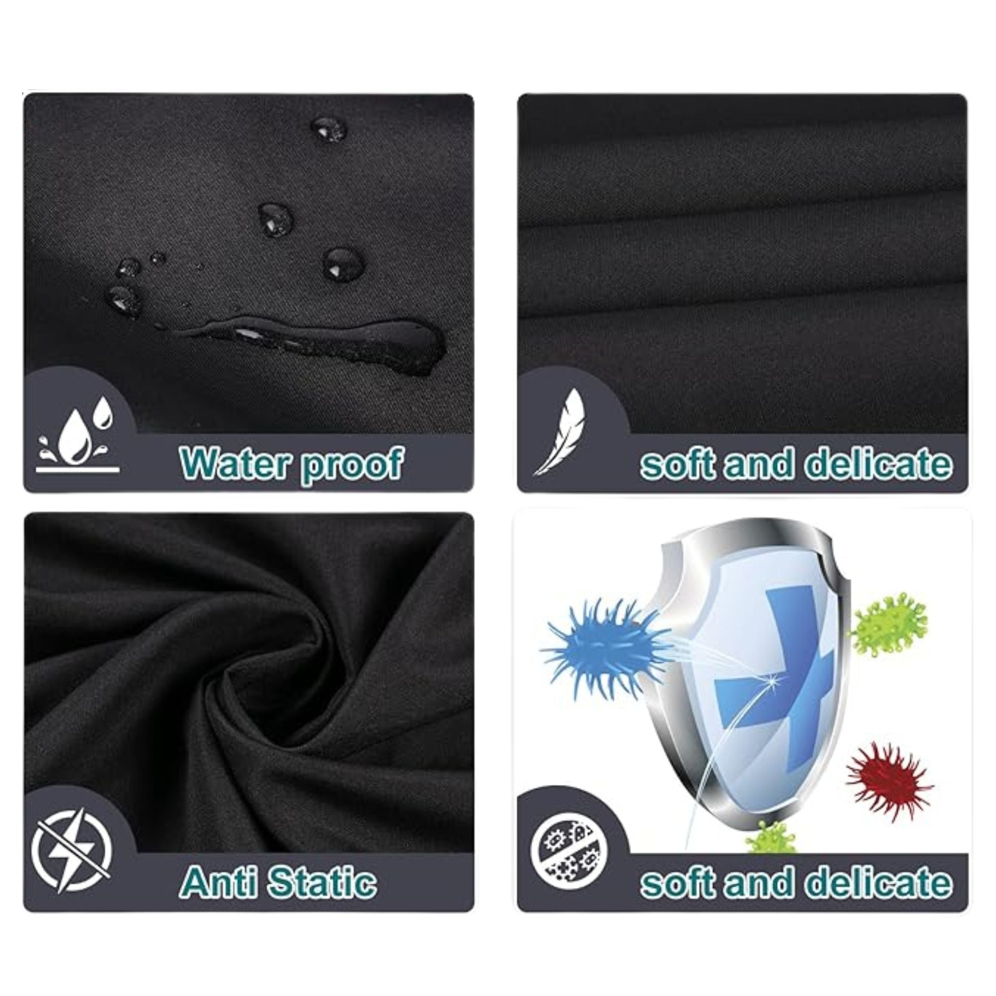 Hair Tools - Deluxe Barber Gown Black With Poppers