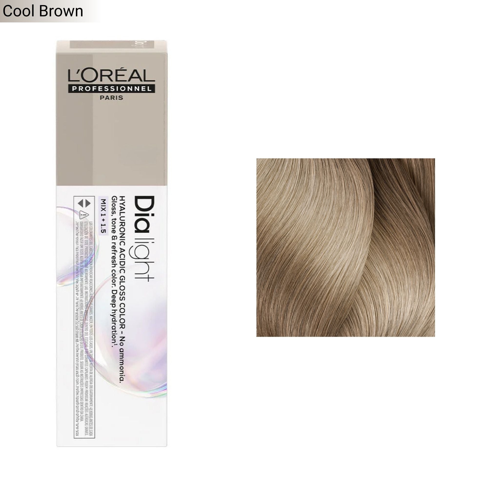Loreal Professionnel - Dia Light Demi Permanent Hyaluronic Acidic Gloss Colour Cool Brown Series 60ml