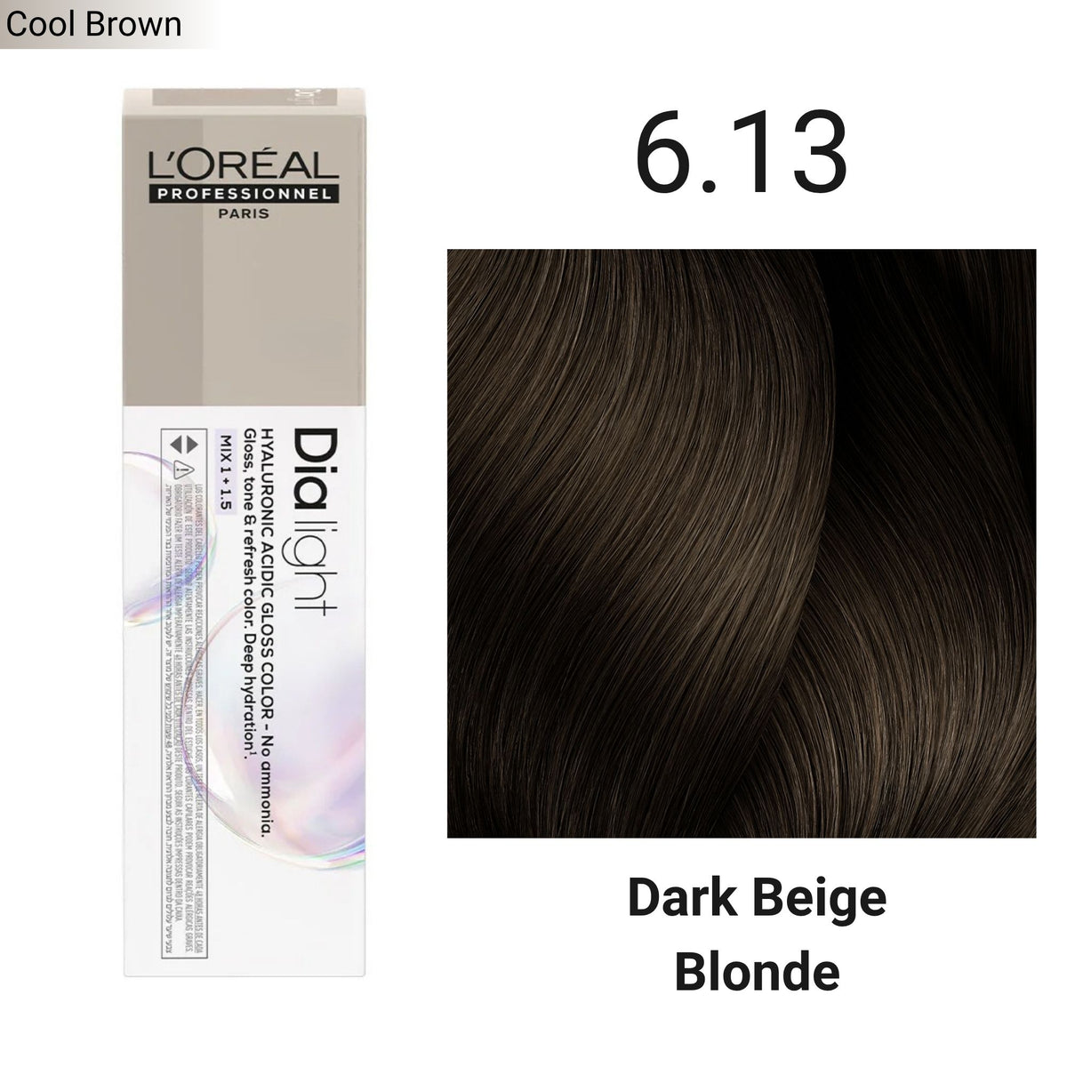 Loreal Professionnel - Dia Light Demi Permanent Hyaluronic Acidic Gloss Colour Cool Brown Series 60ml