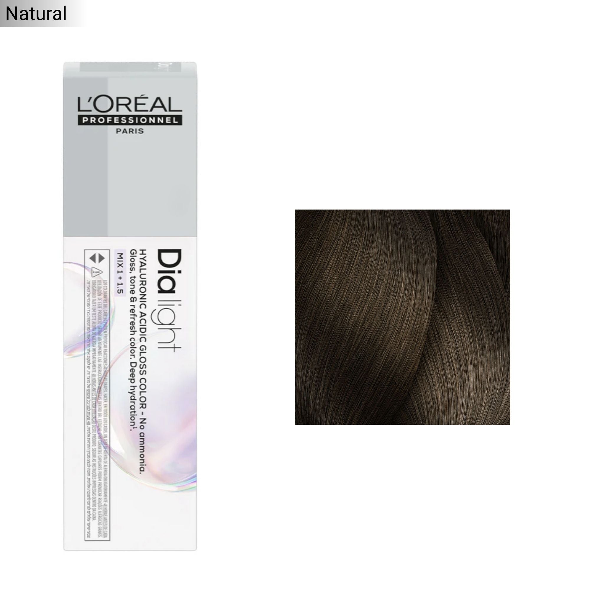 Loreal Professionnel - Dia Light Demi Permanent Hyaluronic Acidic Gloss Colour Natural Series 60ml
