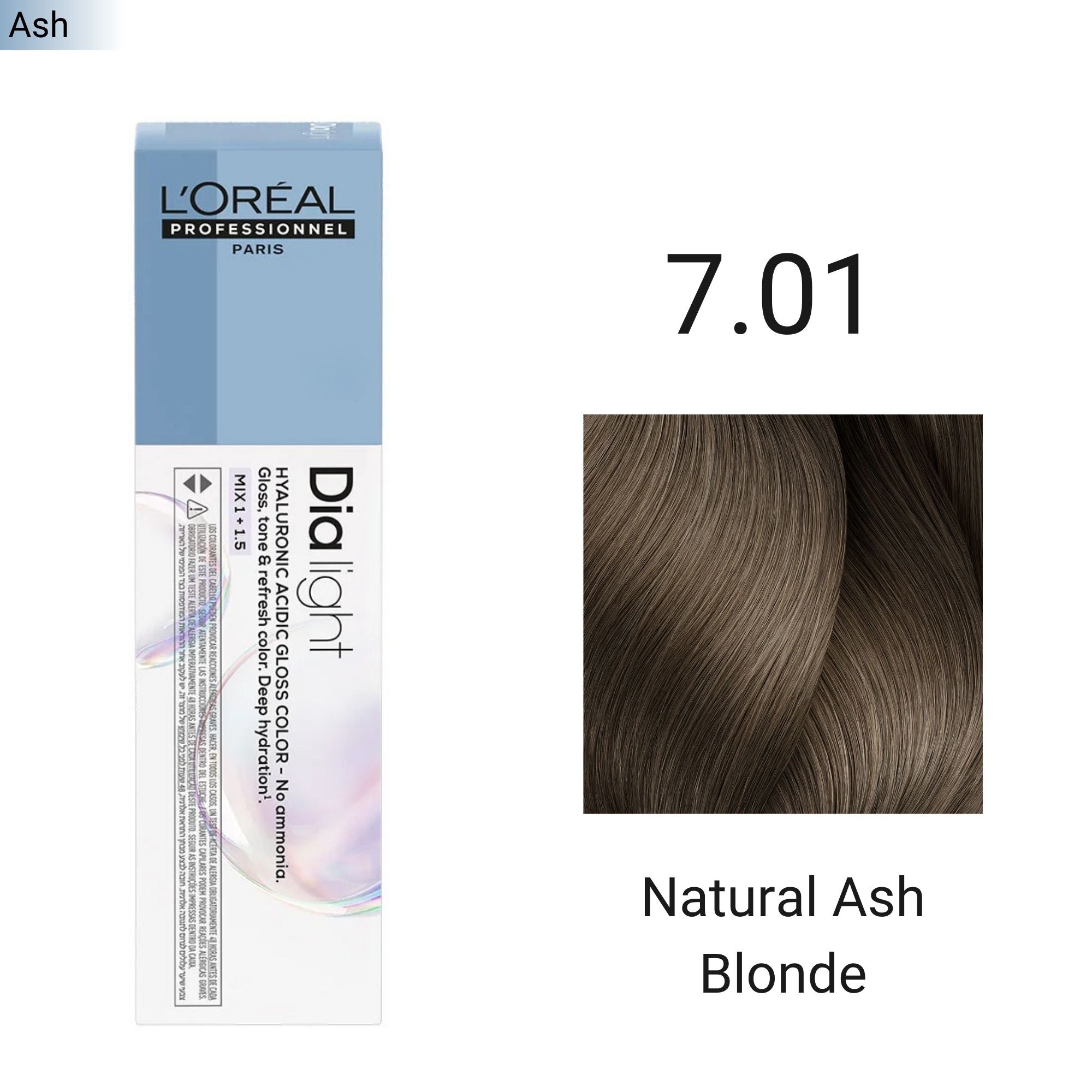 Loreal Professionnel - Dia Light Demi Permanent Hyaluronic Acidic Gloss Colour Ash Series 60ml