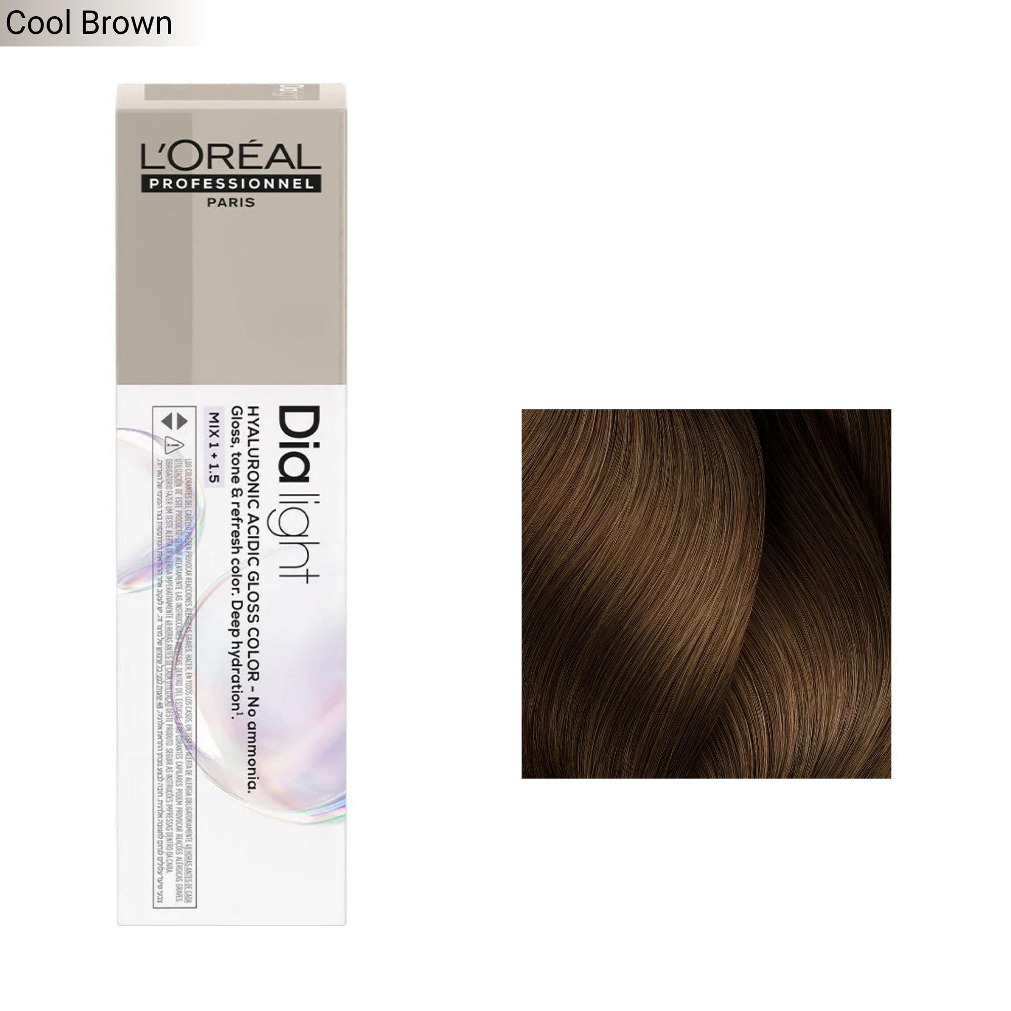 Loreal Professionnel - Dia Light Demi Permanent Hyaluronic Acidic Gloss Colour Cool Brown Series 60ml