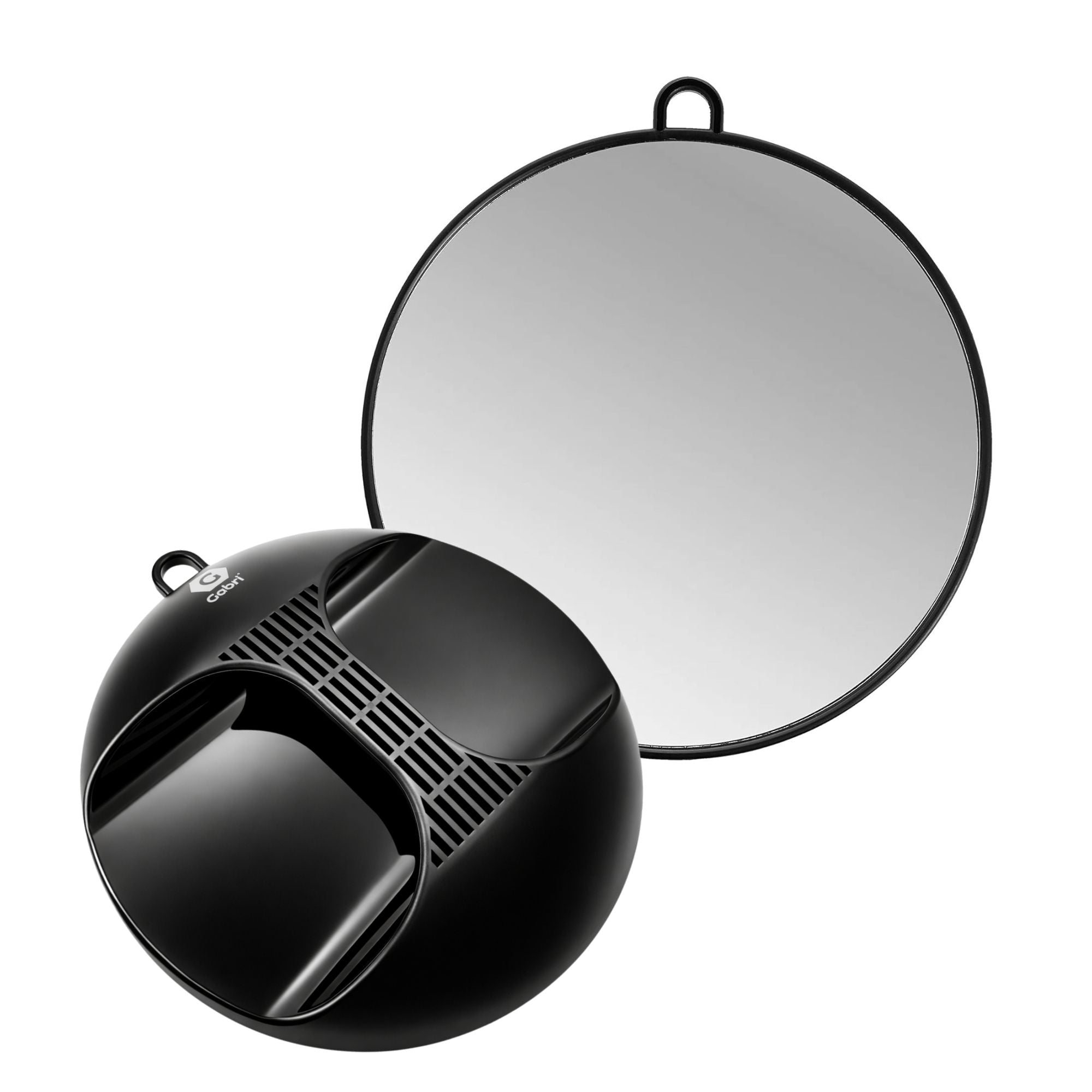 Gabri - Salon Mirror Round Handheld & Wall Black 28cm